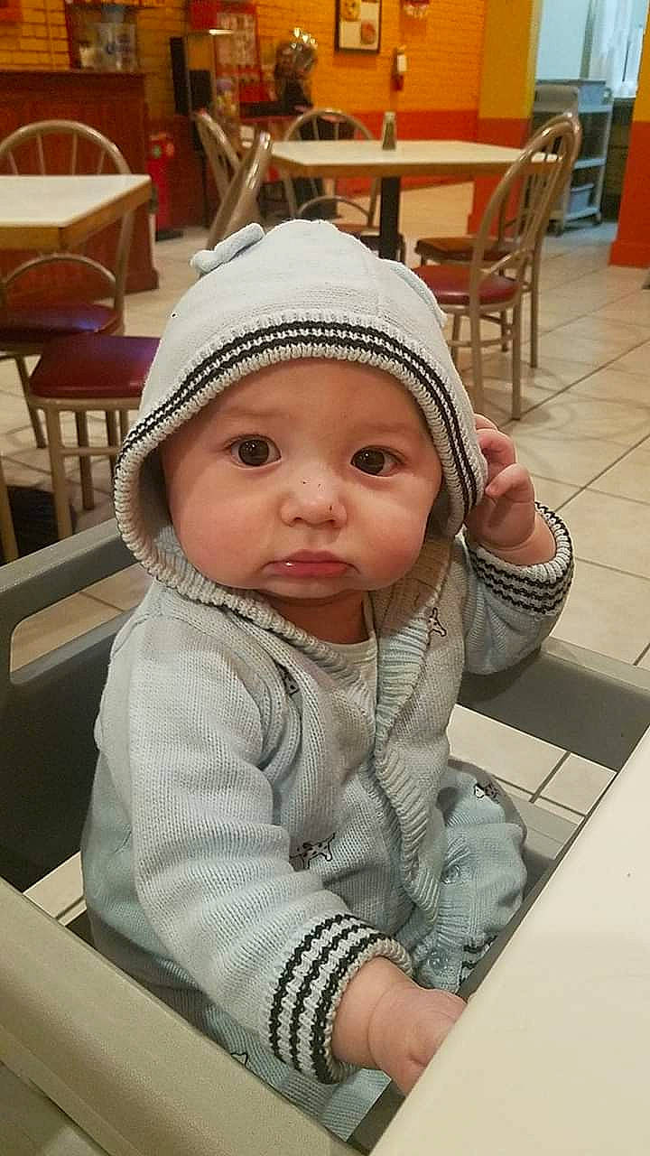 Brayden is registered to the contest to win money with this photo: baby, bonnet, child, headgear, headwear, person, skin, toddler