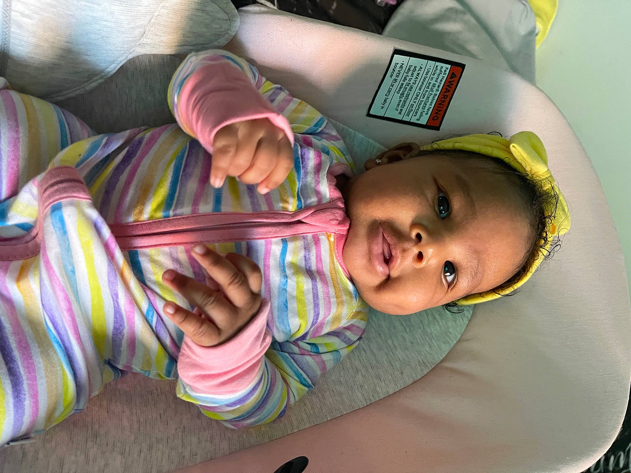 Morgan joined the competition — help win amazing prizes! baby, baby_carriage, baby_products, baby_toddler_clothing, bedtime, cheek, child, comfort, ear, eye, facial_expression, finger, fun, head, linens, mammal, mouth, nose, person, skin