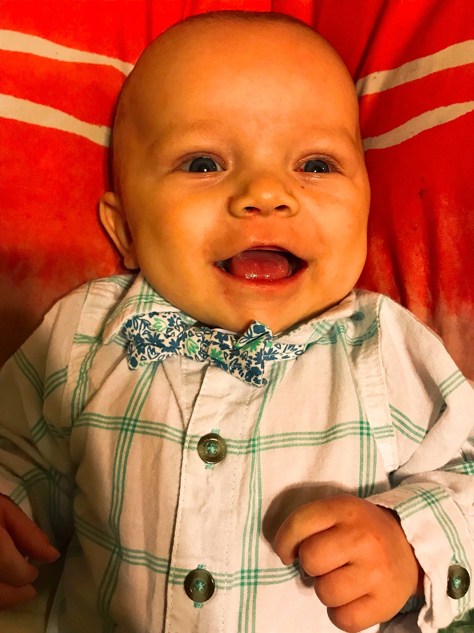 Ryder joined the competition — help win amazing prizes! baby, cheek, child, chin, face, facial_expression, forehead, head, laugh, lip, mouth, nose, person, skin, smile, toddler