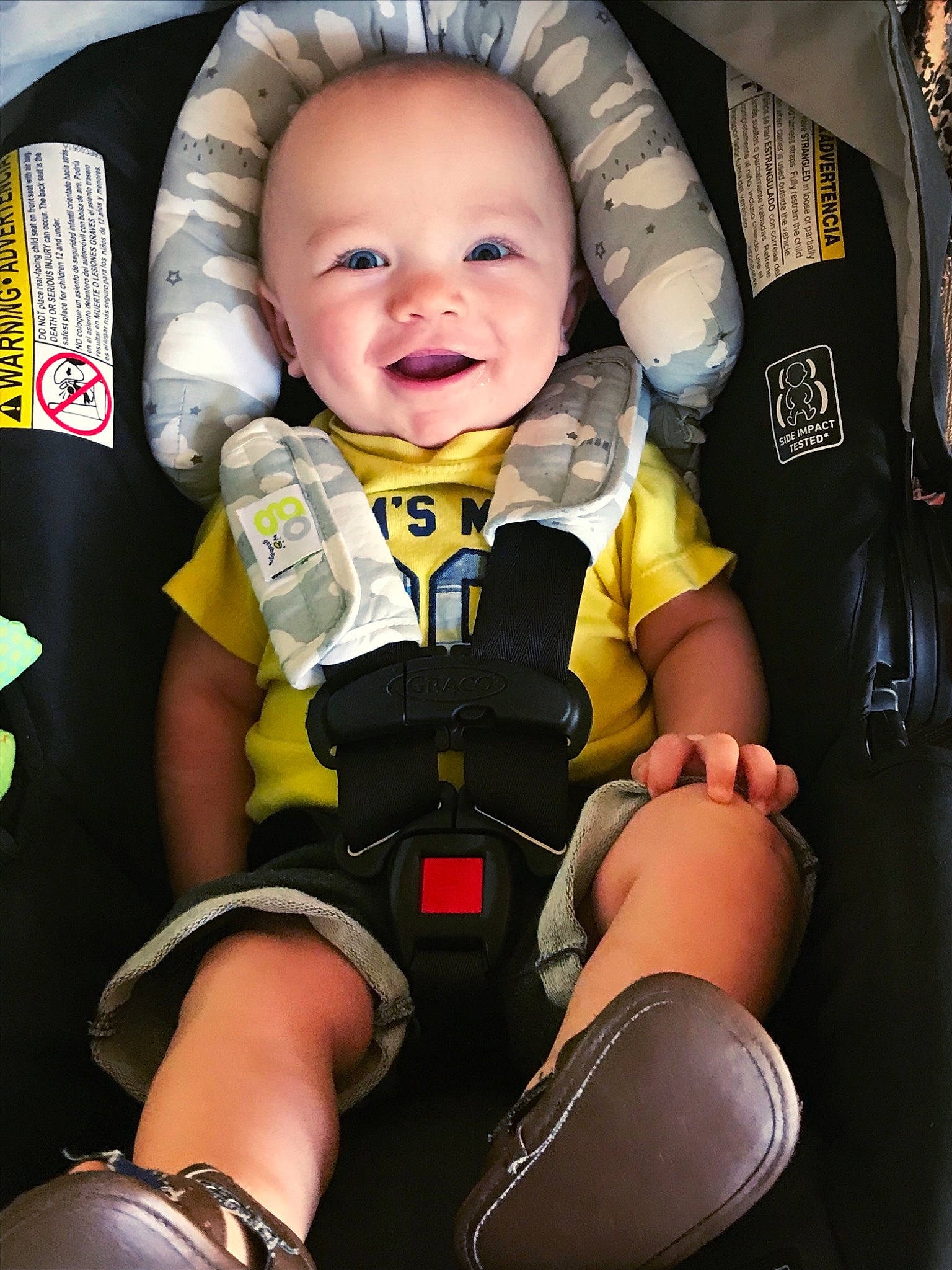 Ryder joined the competition — help win amazing prizes! arm, auto_part, baby, baby_carriage, baby_in_car_seat, baby_products, car_seat, car_seat_cover, child, leg, person, personal_protective_equipment, product, seat_belt, toddler