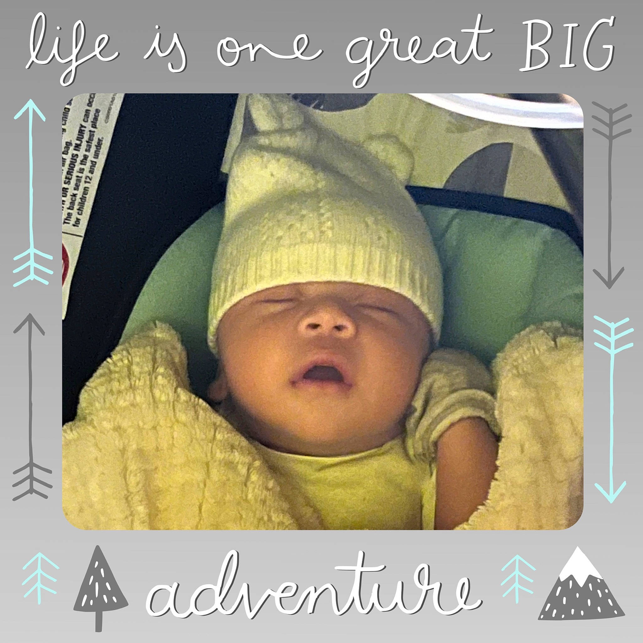 Andrew joined the competition — help win amazing prizes! adaptation, baby, baby_sleeping, beanie, cap, child, comfort, facial_expression, font, happy, headwear, internet_meme, knit_cap, mammal, mouth, nose, organism, person, photo_caption, square
