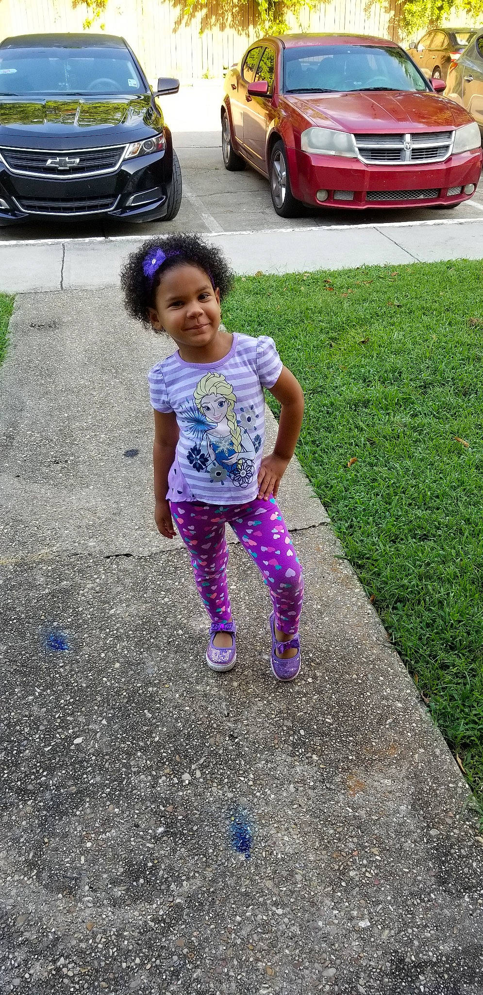 Malena joined the competition — help win amazing prizes! asphalt, car, child, fun, girl, grass, joy, person, pink, plant, play, purple, recreation, road, toddler, tree, vacation, vehicle