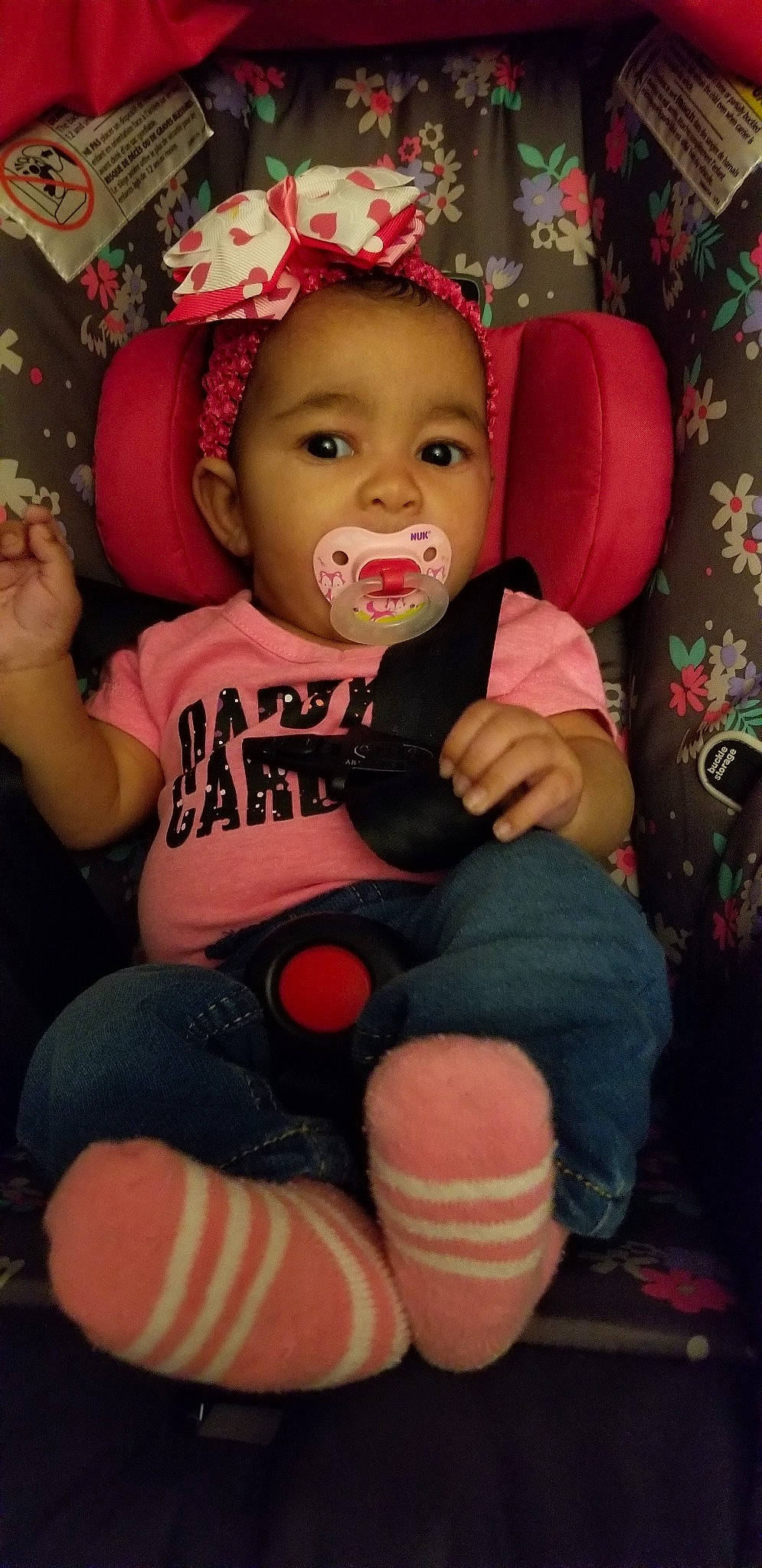 Davina joined the competition — help win amazing prizes! cheek, child, fun, girl, infant, person, pink, product, red, skin, smile, toddler, toy