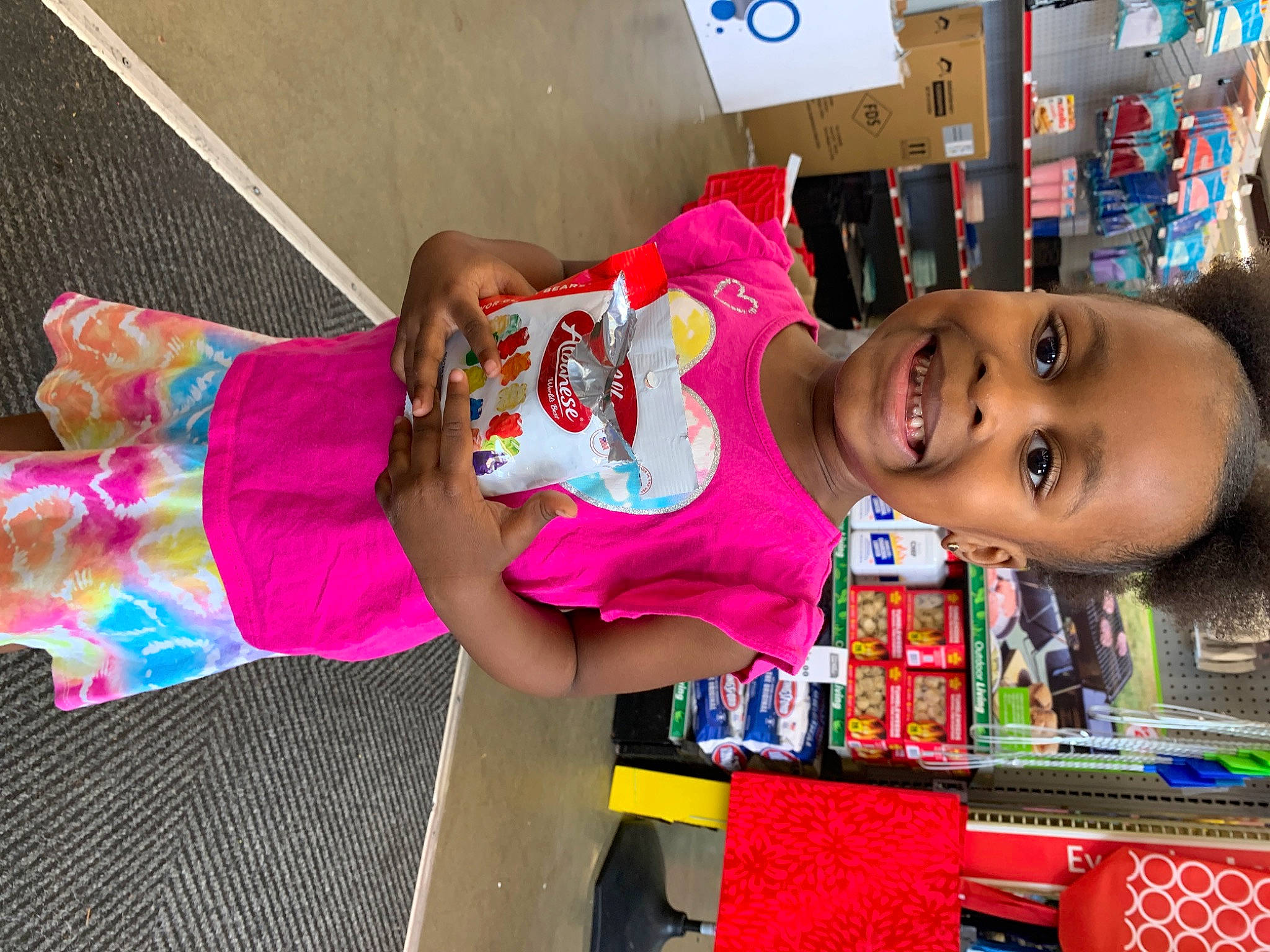 Amara is registered to the contest to win money with this photo: baby_toddler_clothing, box, child, event, fun, happy, joy, kindergarten, leisure, magenta, party, people, person, pink, play, room, sleeve, smile, t_shirt, toddler