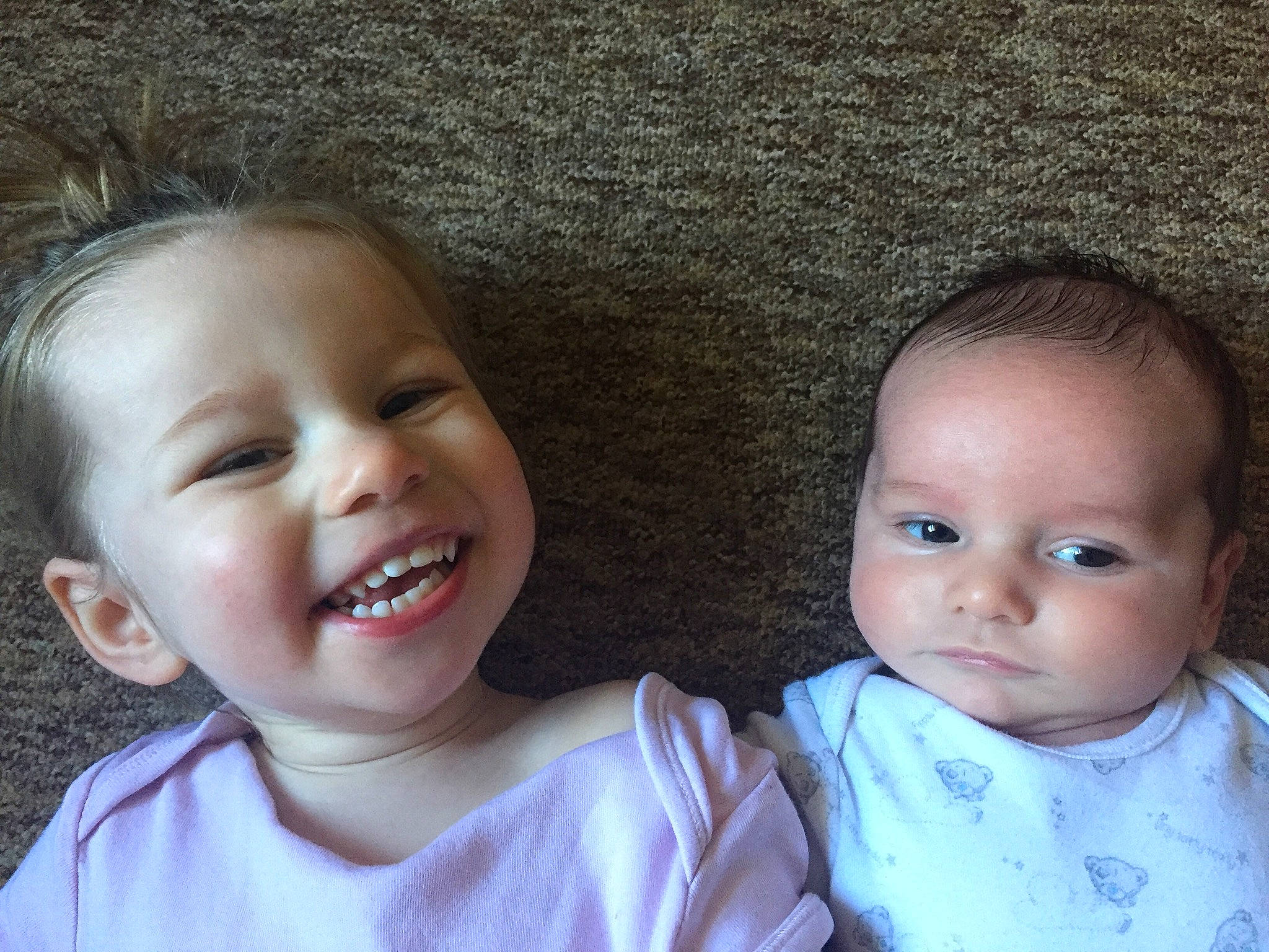 Lillie-mae is registered to the contest to win money with this photo: baby, cheek, child, chin, eye, face, facial_expression, fun, happy, head, iris, joy, laugh, lip, mouth, nose, people, person, sibling, skin