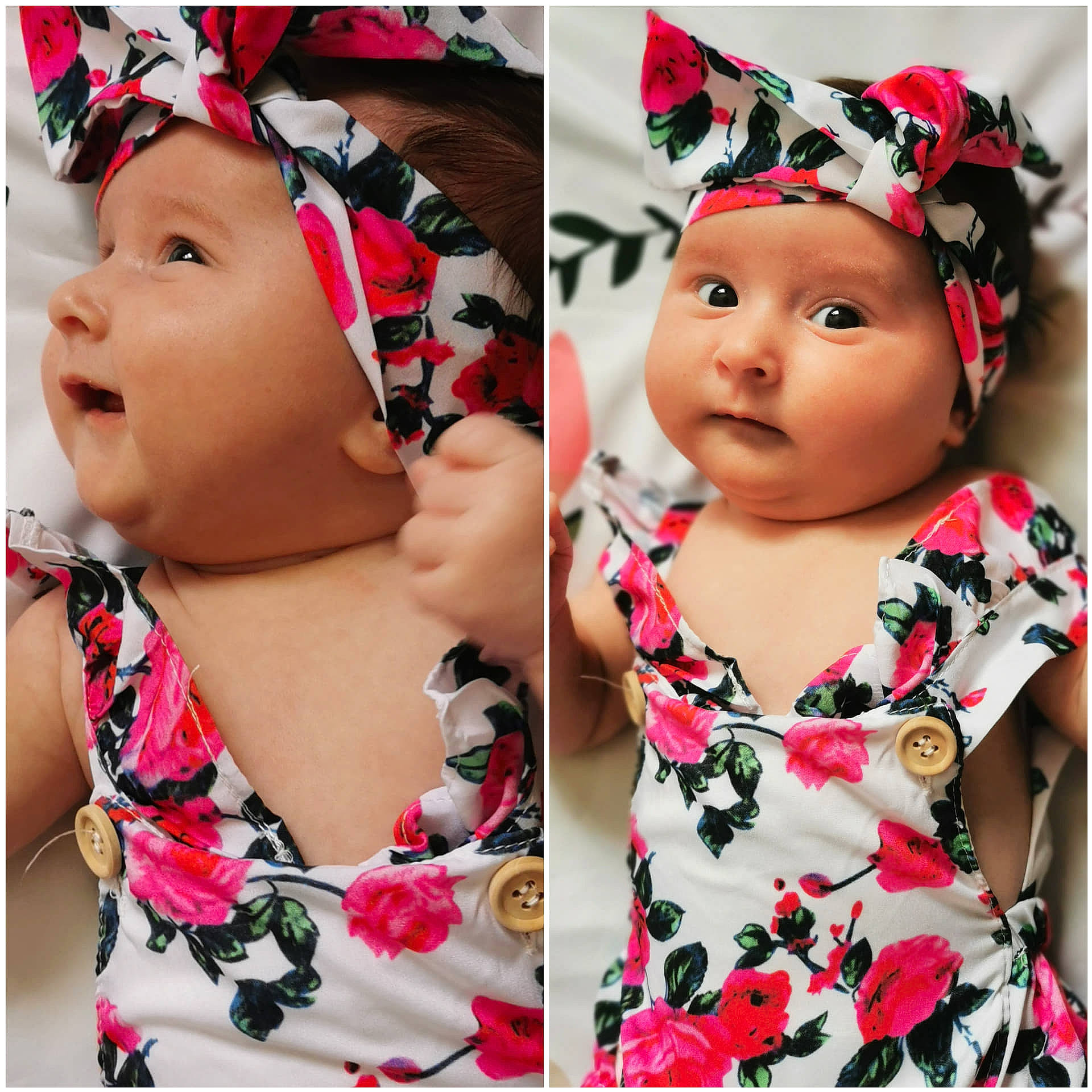 Joy participe au concours pour gagner de l'argent avec cette photo : baby, baby_toddler_clothing, cheek, child, child_model, dress, ear, fashion_accessory, hair_accessory, head, headband, headgear, headwear, lip, pattern, person, photography, pink, product, textile