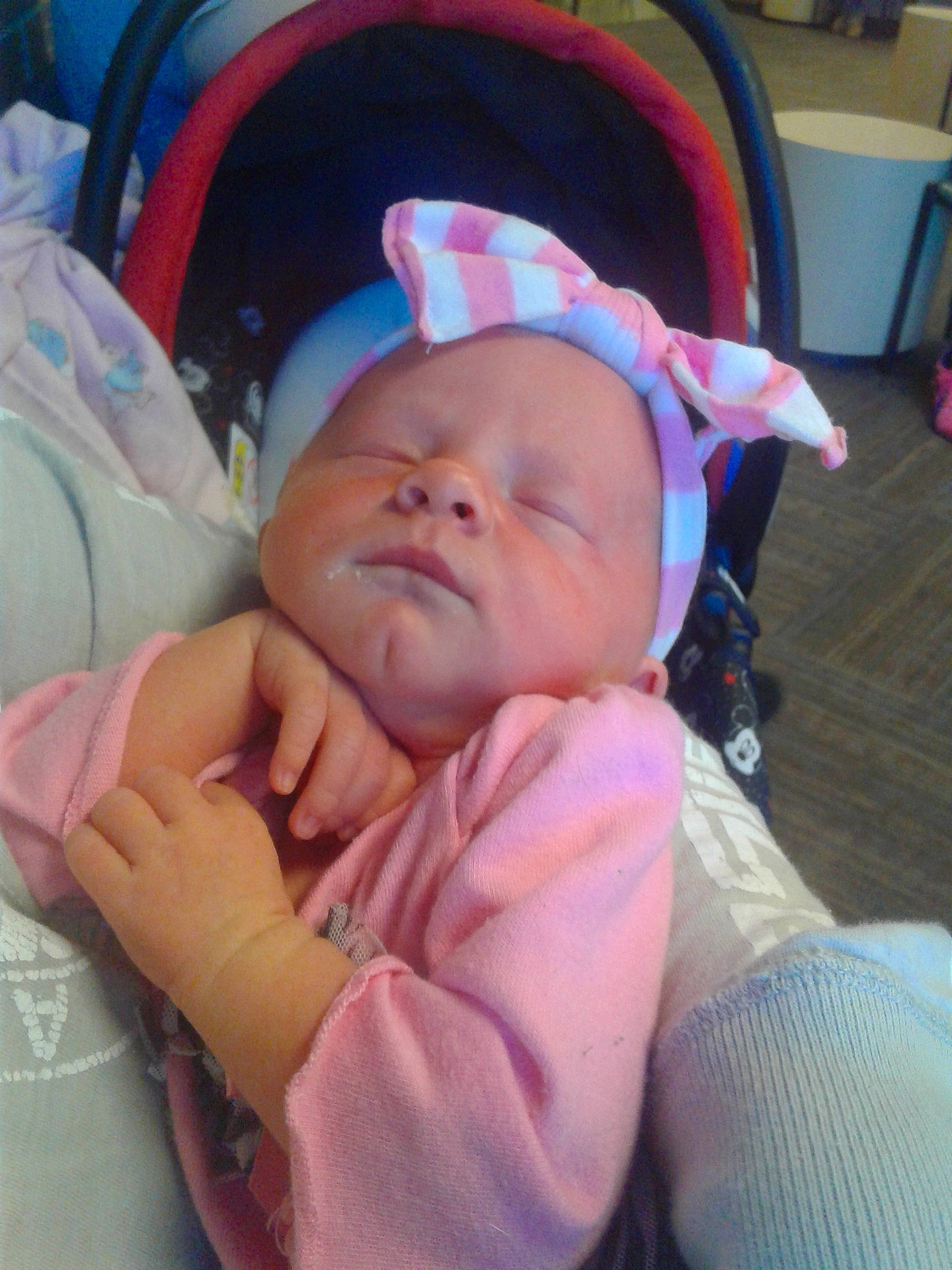 Nevaeh joined the competition — help win amazing prizes! baby_products, cheek, child, day, ear, face, fun, girl, hair_accessory, head, headgear, infant, mouth, nose, person, pink, product, skin, toddler