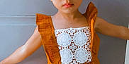 Nene joined the competition — help win amazing prizes! child, girl, dress, orange_dress, lace, door, indoors, face_filter, reindeer_filter, antlers, ears, red_nose, freckles, curly_hair, standing, portrait, person, cute, holiday_theme, playful