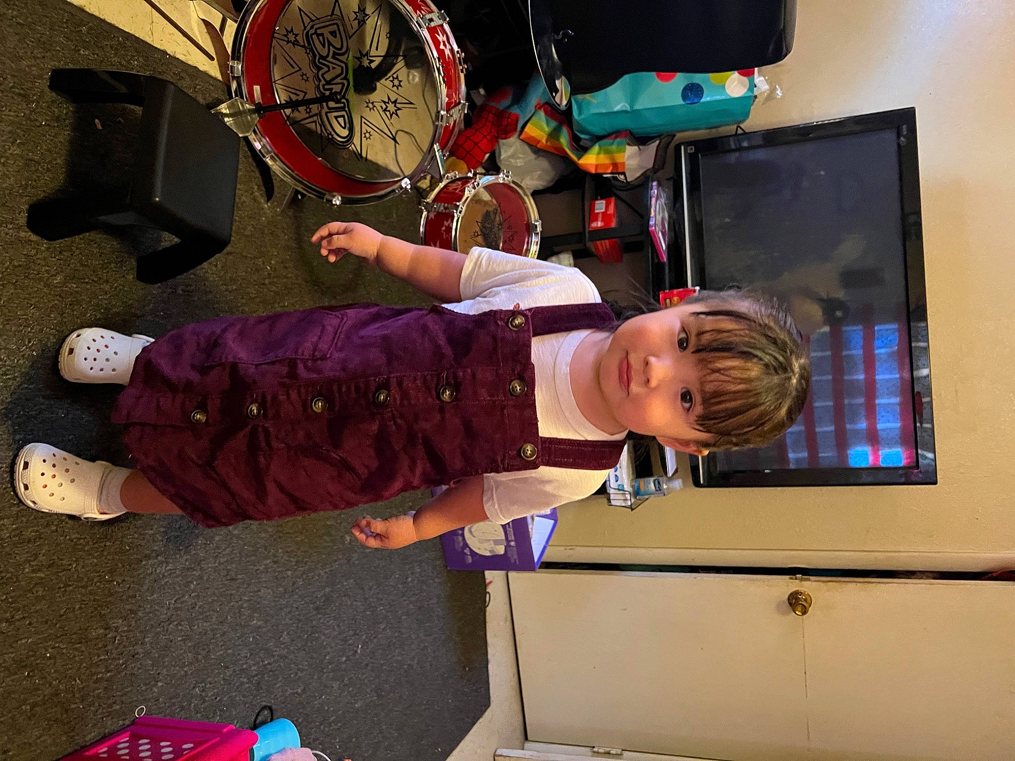 Faith joined the competition — help win amazing prizes! auto_part, automotive_exterior, automotive_tire, automotive_wheel_system, bicycle_frame, bicycle_tire, bicycle_wheel, display_device, fun, human_leg, person, rim, room, sneakers, sock, television, television_set, tire, toddler, vehicle_door