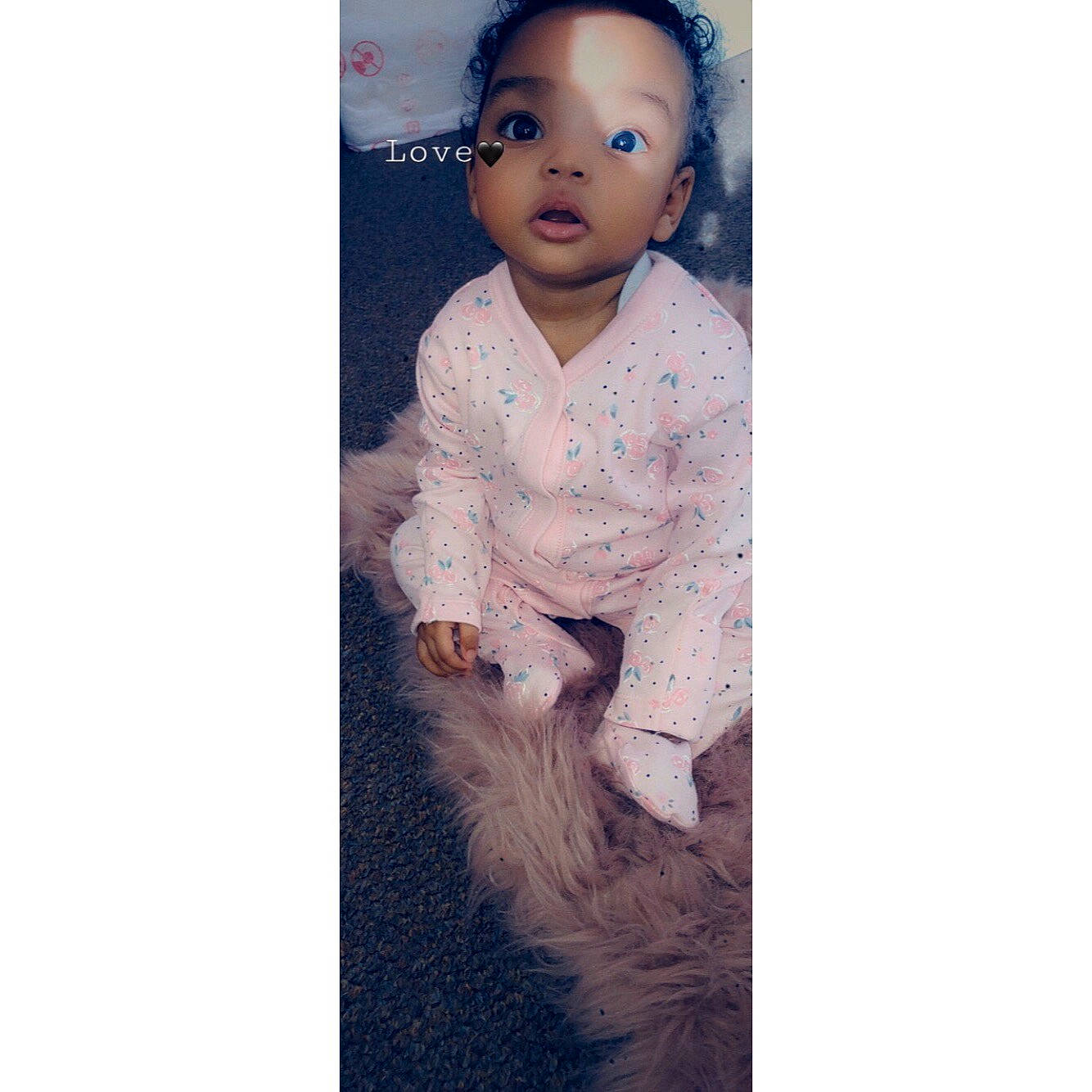 Kiyah joined the competition — help win amazing prizes! baby, beauty, black_hair, cheek, child, dress, eye, face, fur, hair, head, long_hair, person, photography, skin, smile, surprise, toddler