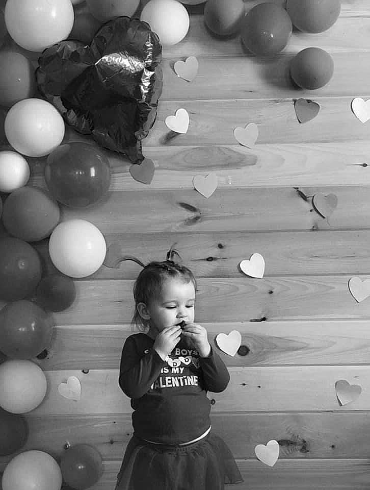 Everleigh joined the competition — help win amazing prizes! balloon, black, black_and_white, facial_expression, flash_photography, fun, gesture, happy, human, light, line, monochrome, monochrome_photography, party_supply, people, person, photograph, standing, style, toddler