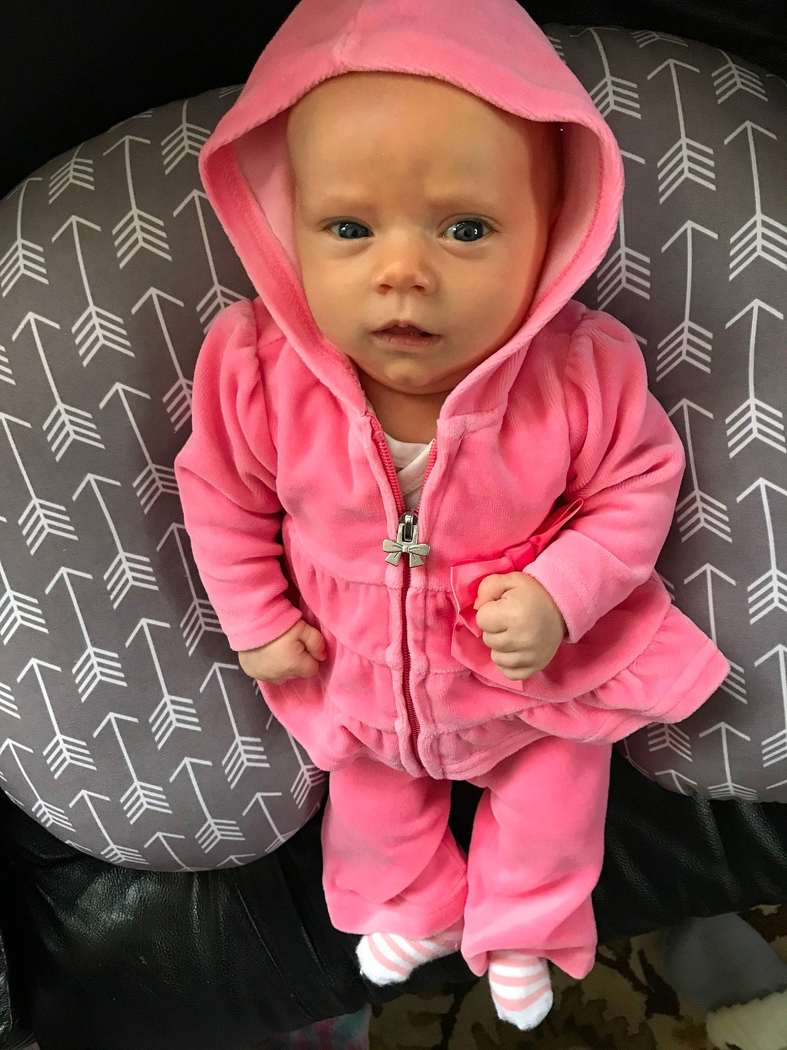Emelia joined the competition — help win amazing prizes! baby, baby_products, baby_toddler_clothing, cheek, child, headwear, hood, hoodie, jacket, magenta, outerwear, person, pink, product, skin, sleeve, toddler