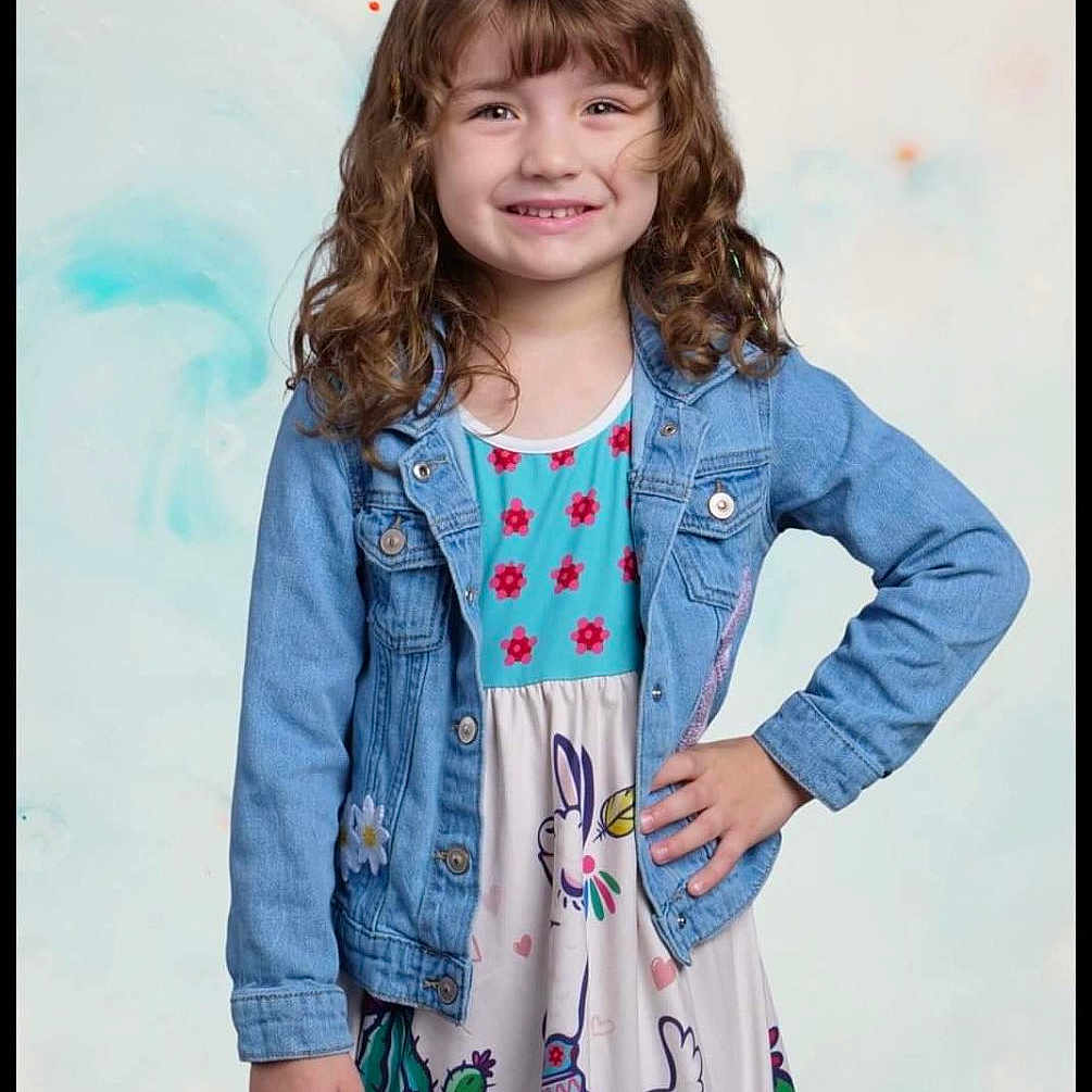 Ember joined the competition — help win amazing prizes! blazer, blouse, child, clothing, coat, face, female, girl, happy, head, jacket, jeans, knitwear, longsleeve, pants, person, photography, portrait, sleeve, smile