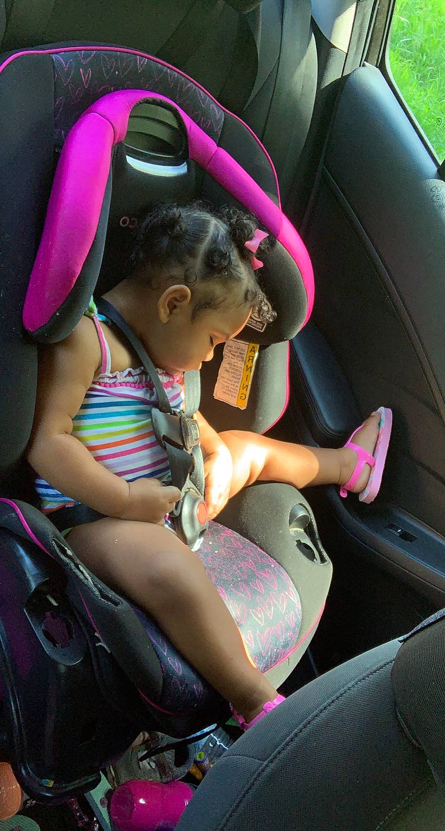 Ahnava Ivette joined the competition — help win amazing prizes! auto_part, automotive_design, automotive_exterior, car, car_seat, car_seat_cover, comfort, eyewear, family_car, head_restraint, human_leg, luxury_vehicle, motor_vehicle, person, personal_luxury_car, steering_part, steering_wheel, thigh, toddler, vehicle