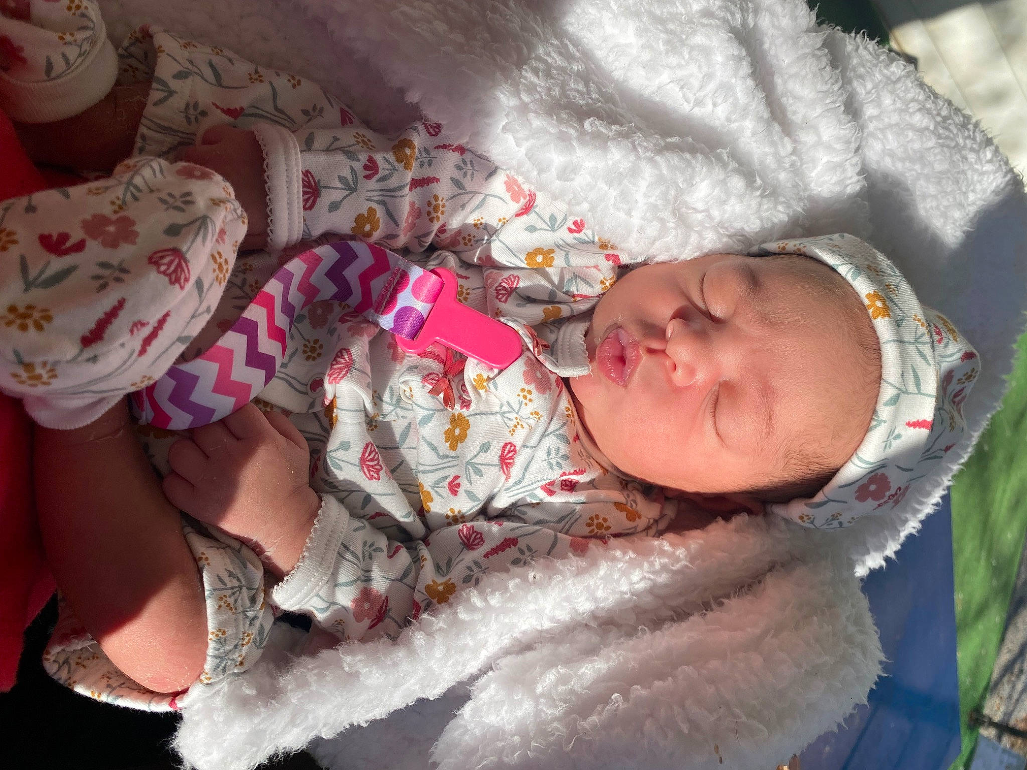 Kalianna joined the competition — help win amazing prizes! baby, baby_products, baby_sleeping, baby_toddler_clothing, cheek, child, comfort, headwear, human_body, lap, linens, mouth, nap, pattern, person, pink, product, skin, textile, thigh