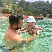 Lia Mihailuta a rejoint le concours — aidez-le/la à gagner de superbes lots ! baby, beach, child, family, fun, happy, man, nature, outdoor, parent, people, recreation, sea, smile, summer, sunhat, sunny, swimming, vacation, water