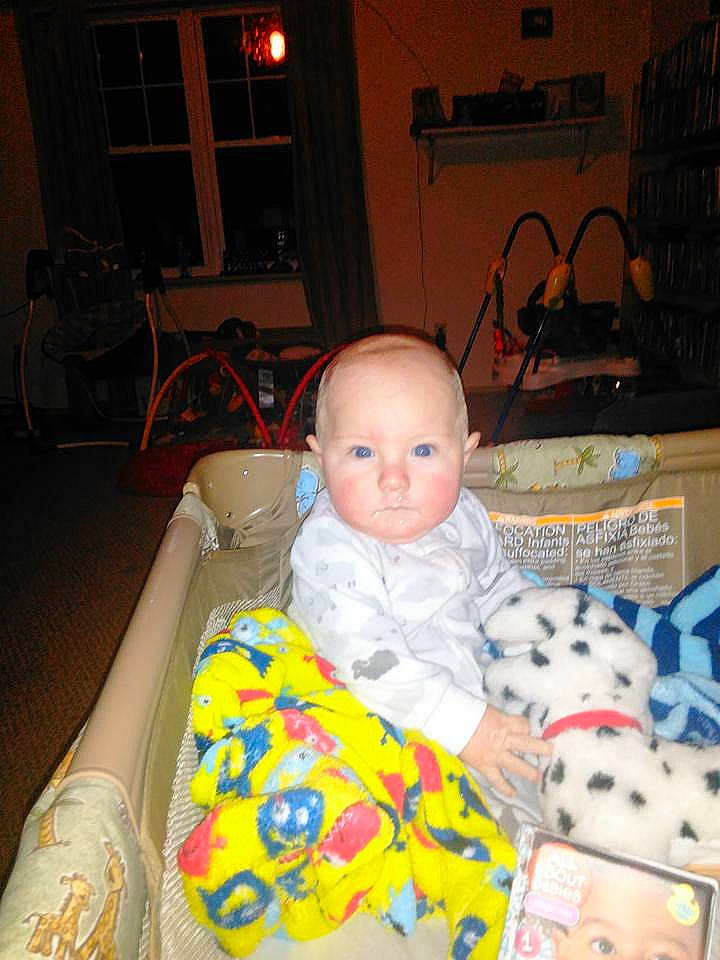 Noah is registered to the contest to win money with this photo: child, day, eye, face, facial_expression, fun, head, infant, iris, person, play, product, sitting, skin, smile, textile, toddler