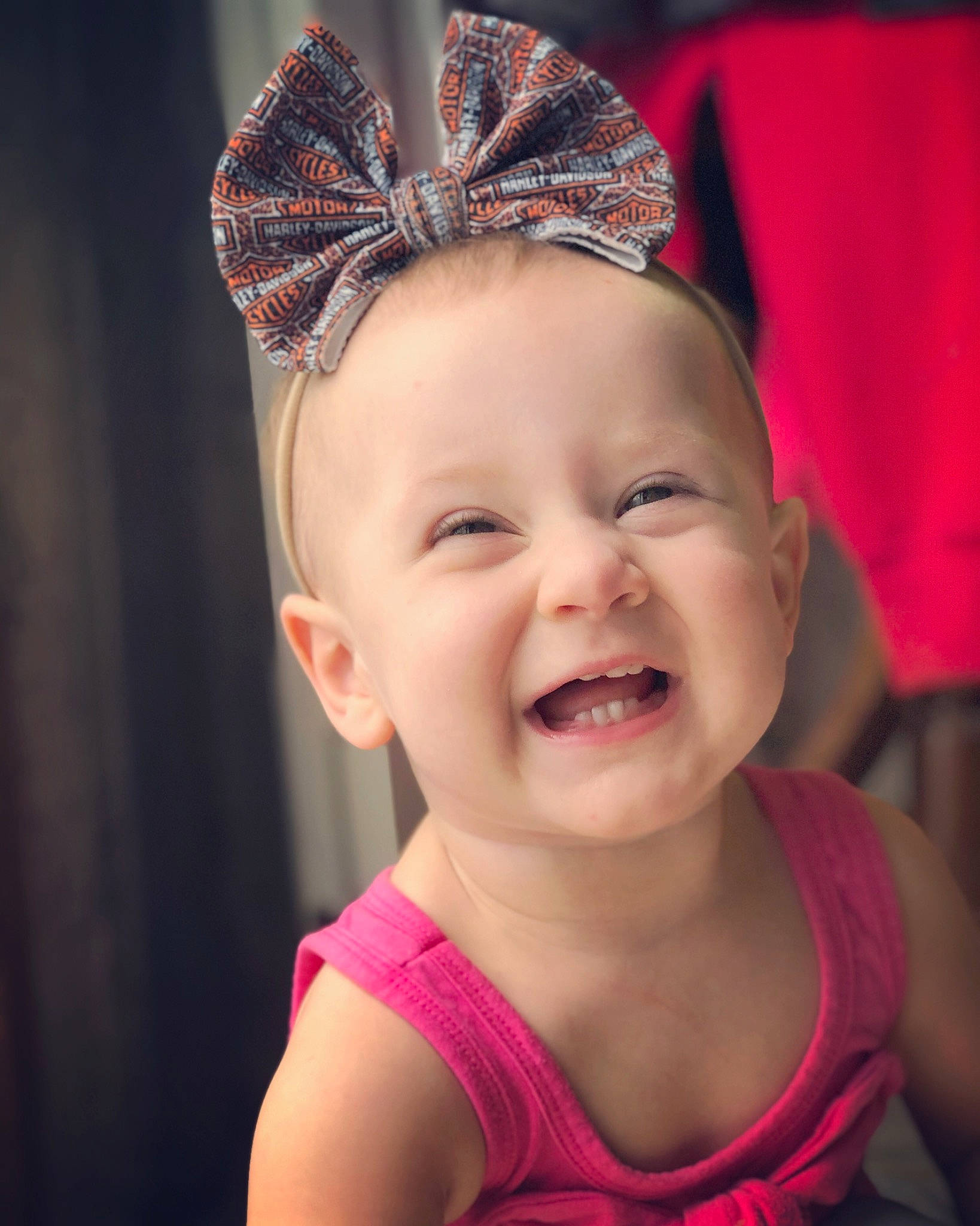 Delilah joined the competition — help win amazing prizes! beauty, cheek, child, chin, ear, face, facial_expression, forehead, hair, hair_accessory, happy, head, joy, lip, nose, organ, person, pink, red, skin