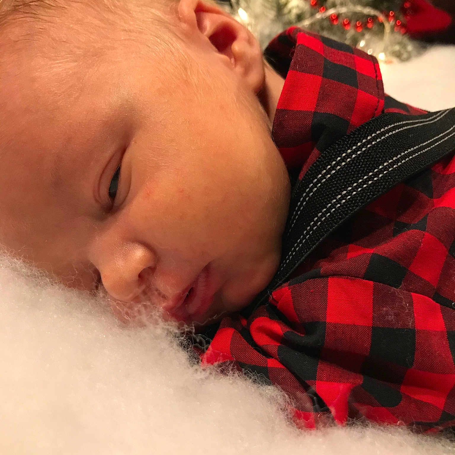 Arlie joined the competition — help win amazing prizes! baby, bedtime, cheek, child, close_up, design, eye, face, head, lip, mouth, nap, nose, pattern, plaid, red, skin, sleep, textile, toddler