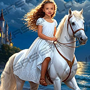 Leila is registered to the contest to win money with this photo: adult, andalusianhorse, animal, astronomy, clothing, dress, equestrian, face, female, footwear, head, horse, moon, nature, person, photography, portrait, sandal, stallion, woman