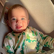 Luciano is registered to the contest to win money with this photo: baby, smile, infant, onesie, caterpillar_print, baby_seat, sunlight, happy, child, face, blue_eyes, clothing, seat_belt, indoor, cute, comfort, sitting, mesh_fabric, portrait, young_child