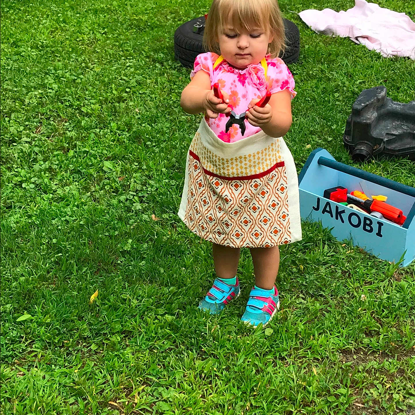Adalynn joined the competition — help win amazing prizes! child, flower, fun, garden, girl, grass, grass_family, green, lawn, leaf, leisure, meadow, plant, play, recreation, shrub, spring, summer, tree