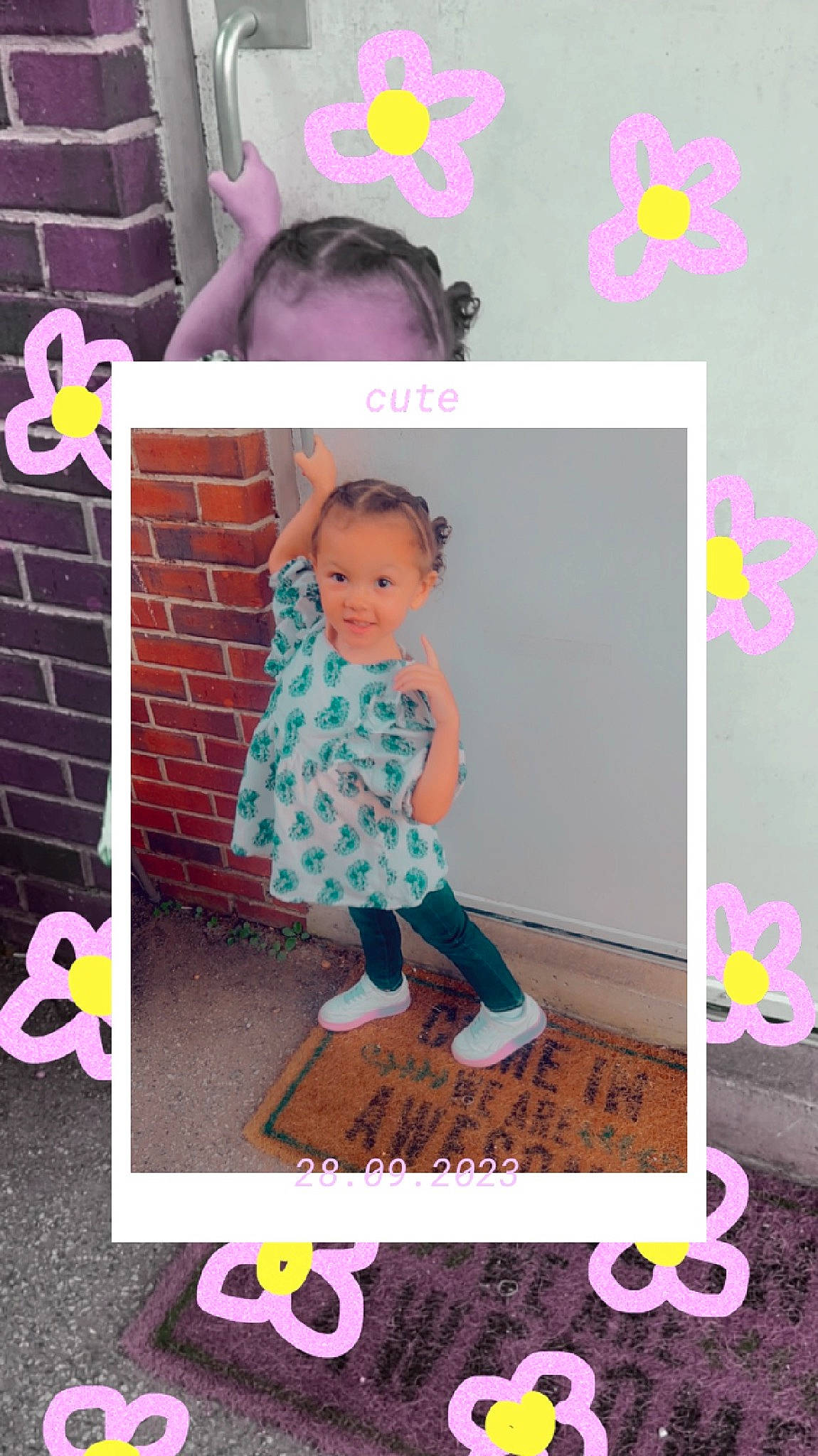 Hadyn is registered to the contest to win money with this photo: baby_toddler_clothing, child, design, dress, font, green, happy, joy, magenta, pattern, person, pink, play, product, purple, room, sleeve, t_shirt, textile, toddler