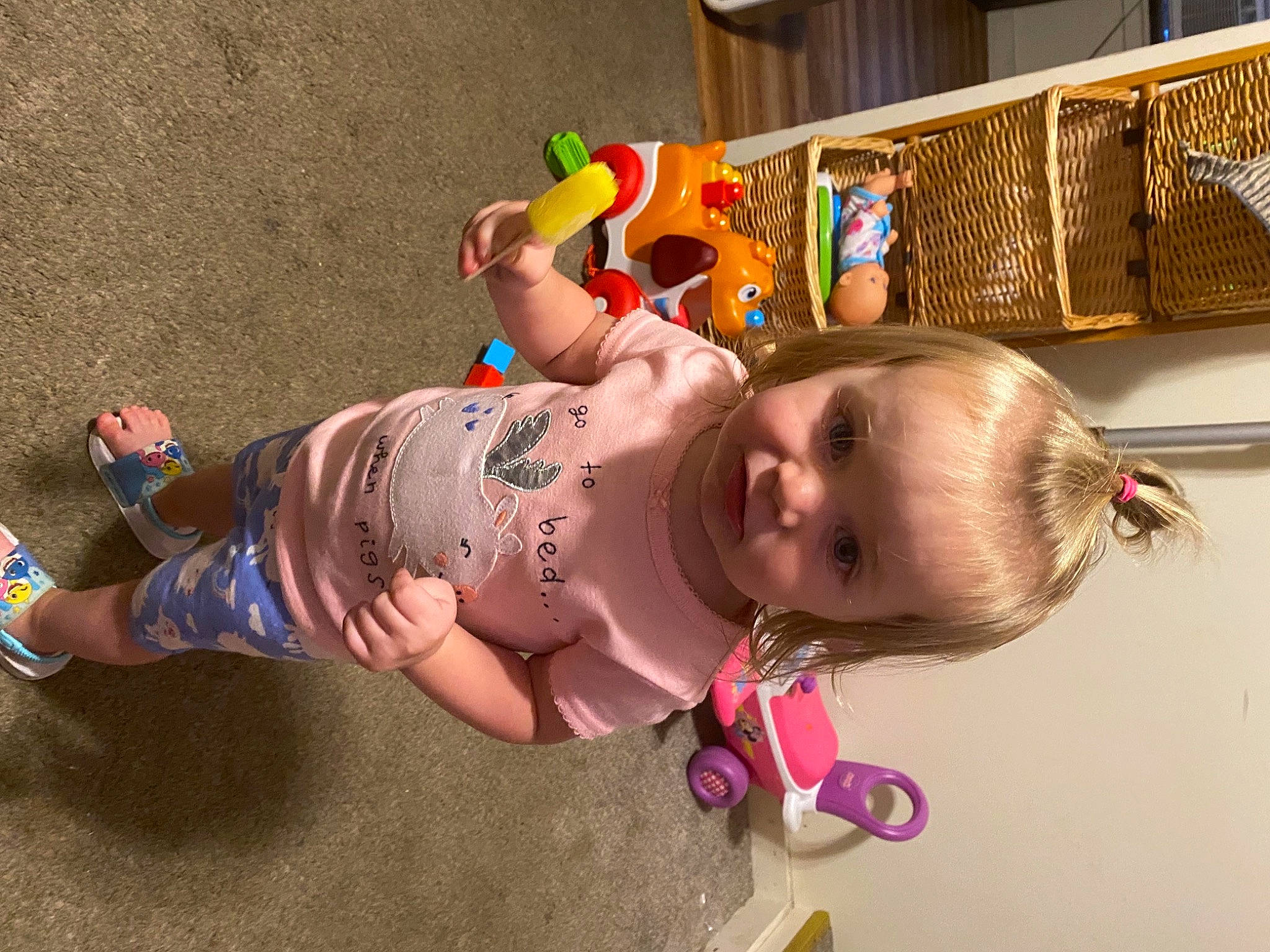 Laylah is registered to the contest to win money with this photo: baby, baby_products, baby_toddler_clothing, baby_toys, child, flooring, fun, happy, head, person, play, room, smile, toddler, toy