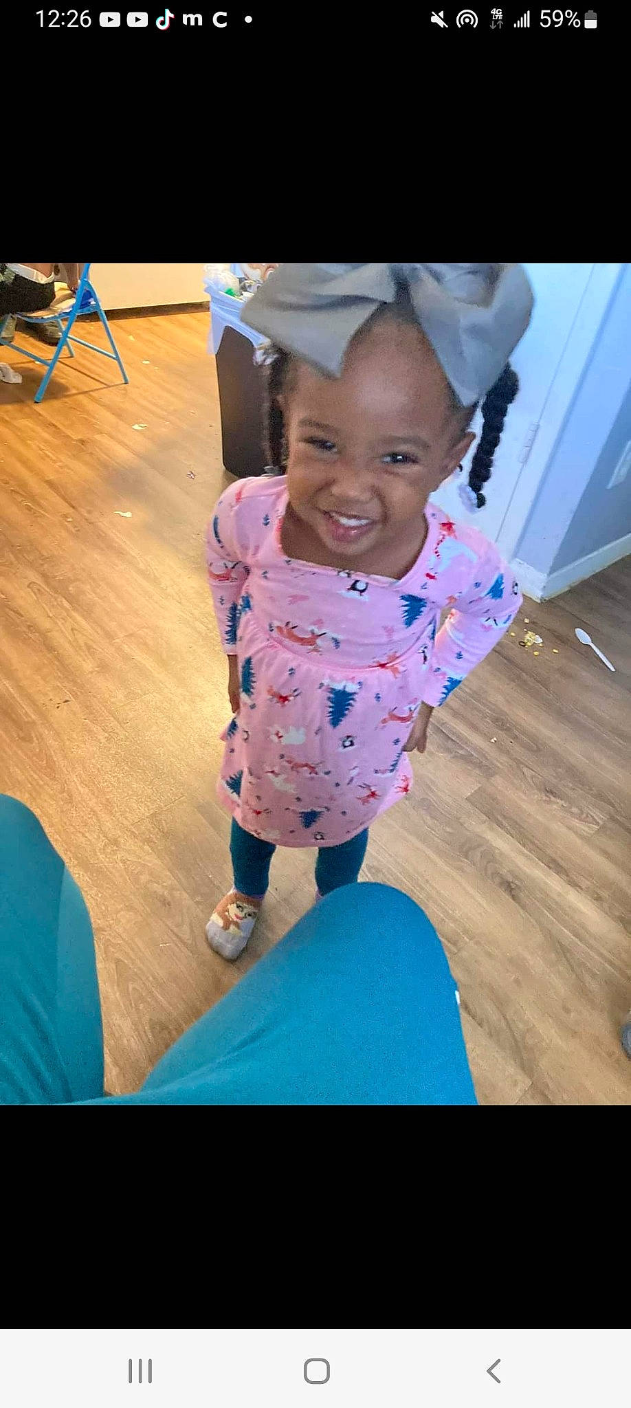 Kyra is registered to the contest to win money with this photo: baby, chair, child, electric_blue, entertainment, event, floor, flooring, fun, happy, joy, leisure, magenta, performing_arts, person, play, recreation, sitting, sleeve, smile