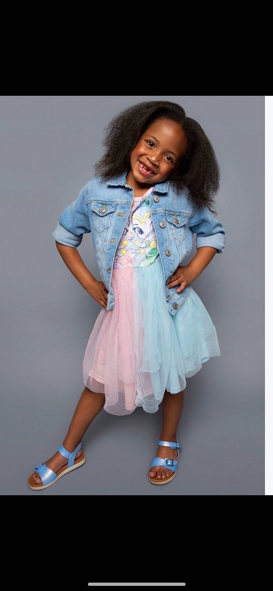 Parker joined the competition — help win amazing prizes! baby_toddler_clothing, black_hair, day_dress, denim, dress, dress_shirt, face, flash_photography, footwear, gesture, hair, happy, human_body, jeans, joy, leg, one_piece_garment, person, sleeve, smile