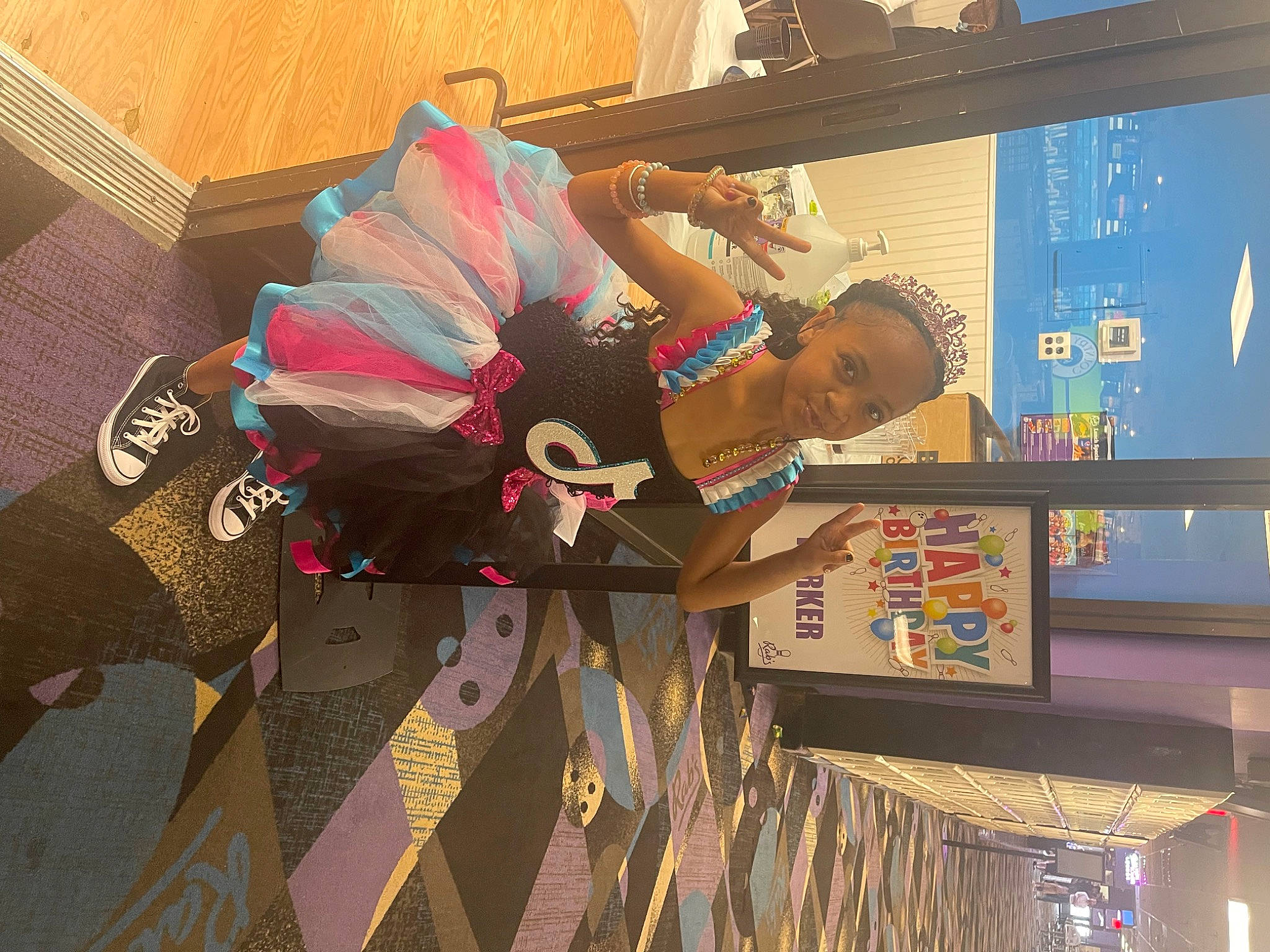 Parker joined the competition — help win amazing prizes! advertising, art, carmine, display_device, flooring, fun, graphics, joy, person, room, signage, tree, visual_arts, wood, world