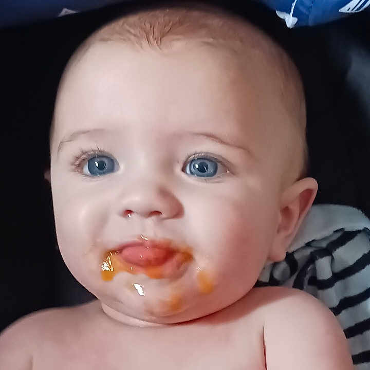 Julian joined the competition — help win amazing prizes! baby, biting, bodypart, cream, cutlery, dessert, eating, face, finger, food, hand, happy, head, mouth, newborn, person, photography, portrait, smile, spoon