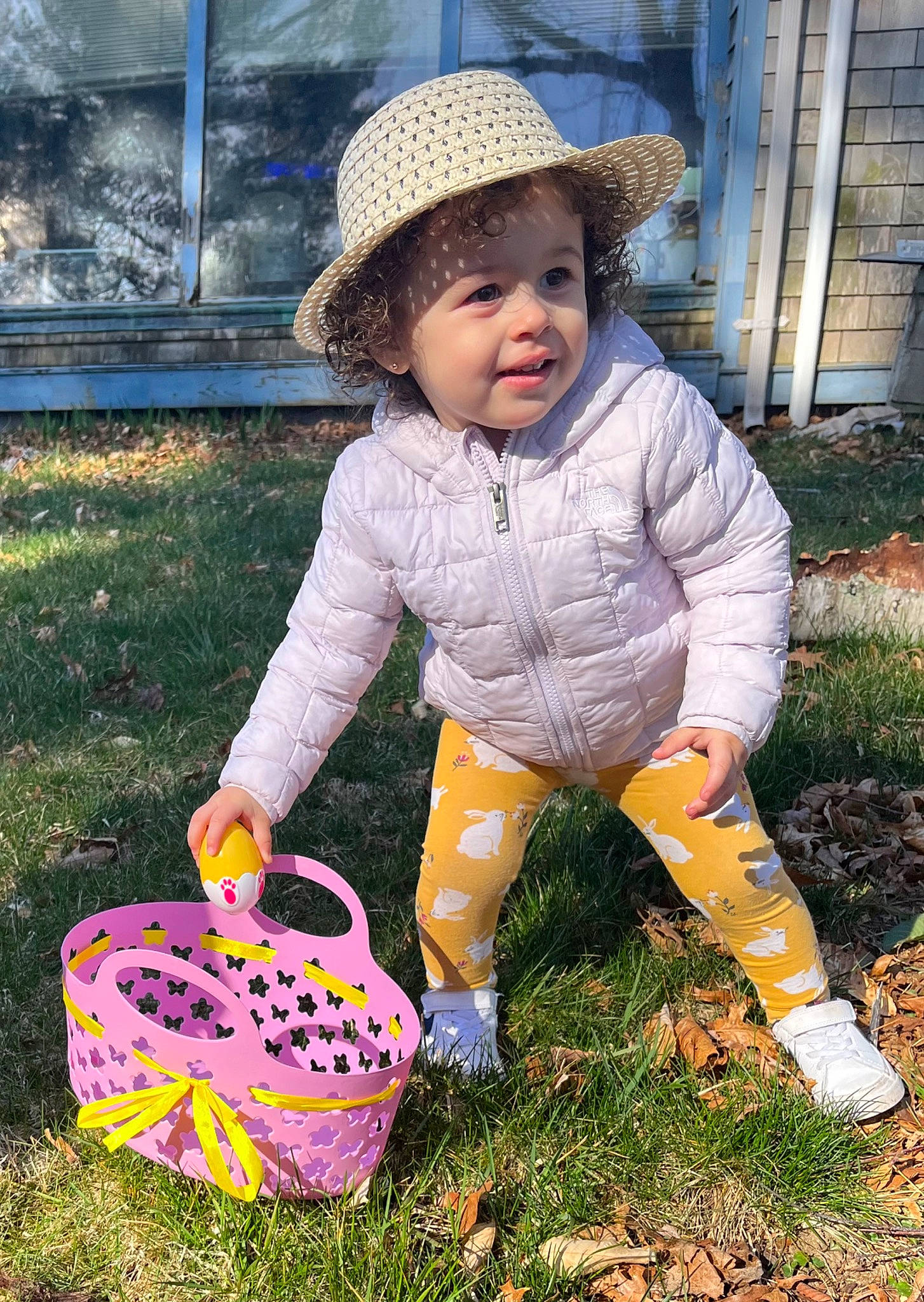 Nova-rae joined the competition — help win amazing prizes! baby, baby_toddler_clothing, child, fun, grass, happy, hat, lawn, pattern, people_in_nature, person, plant, play, shoe, sitting, smile, sneakers, soil, sun_hat, toddler