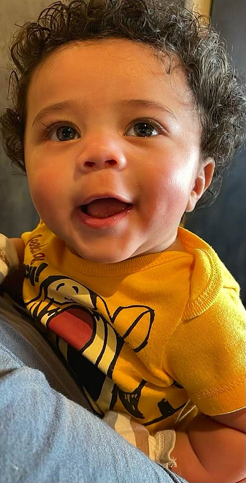Kaison joined the competition — help win amazing prizes! baby_toddler_clothing, cheek, chin, eye, eyebrow, eyelash, forehead, gesture, happy, iris, jaw, lip, mouth, neck, nose, organ, person, skin, sleeve, smile