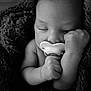 Ardán-John joined the competition — help win amazing prizes! baby, infant, sleeping, pacifier, black_and_white, blanket, soft_texture, newborn, closeup, face, fist, peaceful, rest, cute, portrait, child, human, skin, wrapped, cozy