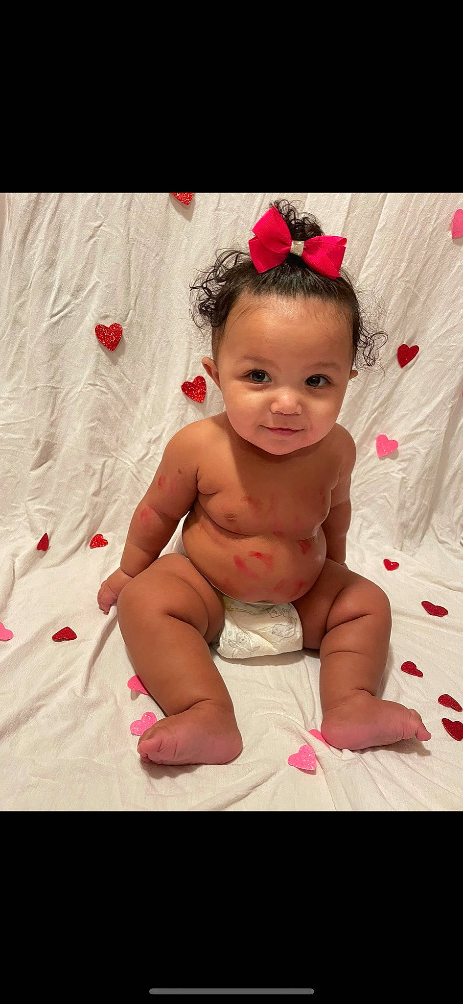 Malani joined the competition — help win amazing prizes! abdomen, arm, baby, baby_toddler_clothing, chest, child, event, fashion_accessory, finger, foot, fun, happy, headband, headpiece, human_leg, person, pink, skin, smile, stomach