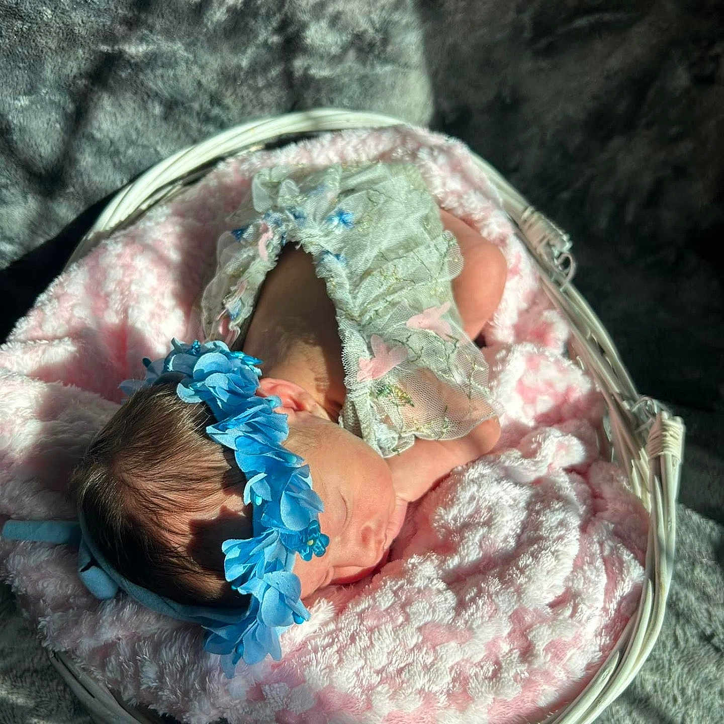 Kehlani joined the competition — help win amazing prizes! baby, basket, bed, blanket, clothing, cradle, crib, face, furniture, hat, head, homedecor, infantbed, newborn, person, photography, portrait, quilt, sleeping, towel