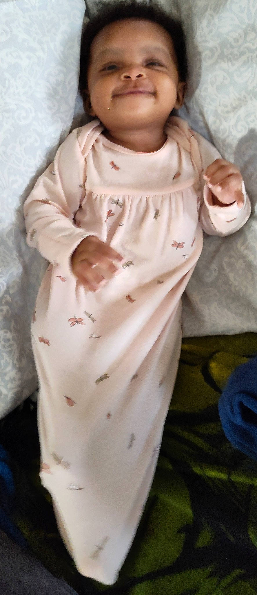 Onyx joined the competition — help win amazing prizes! baby, baby_toddler_clothing, chest, child, day_dress, dress_shirt, fashion_accessory, fashion_design, formal_wear, fur, gesture, joy, neck, nightwear, one_piece_garment, pattern, peach, person, shoulder, sleeve