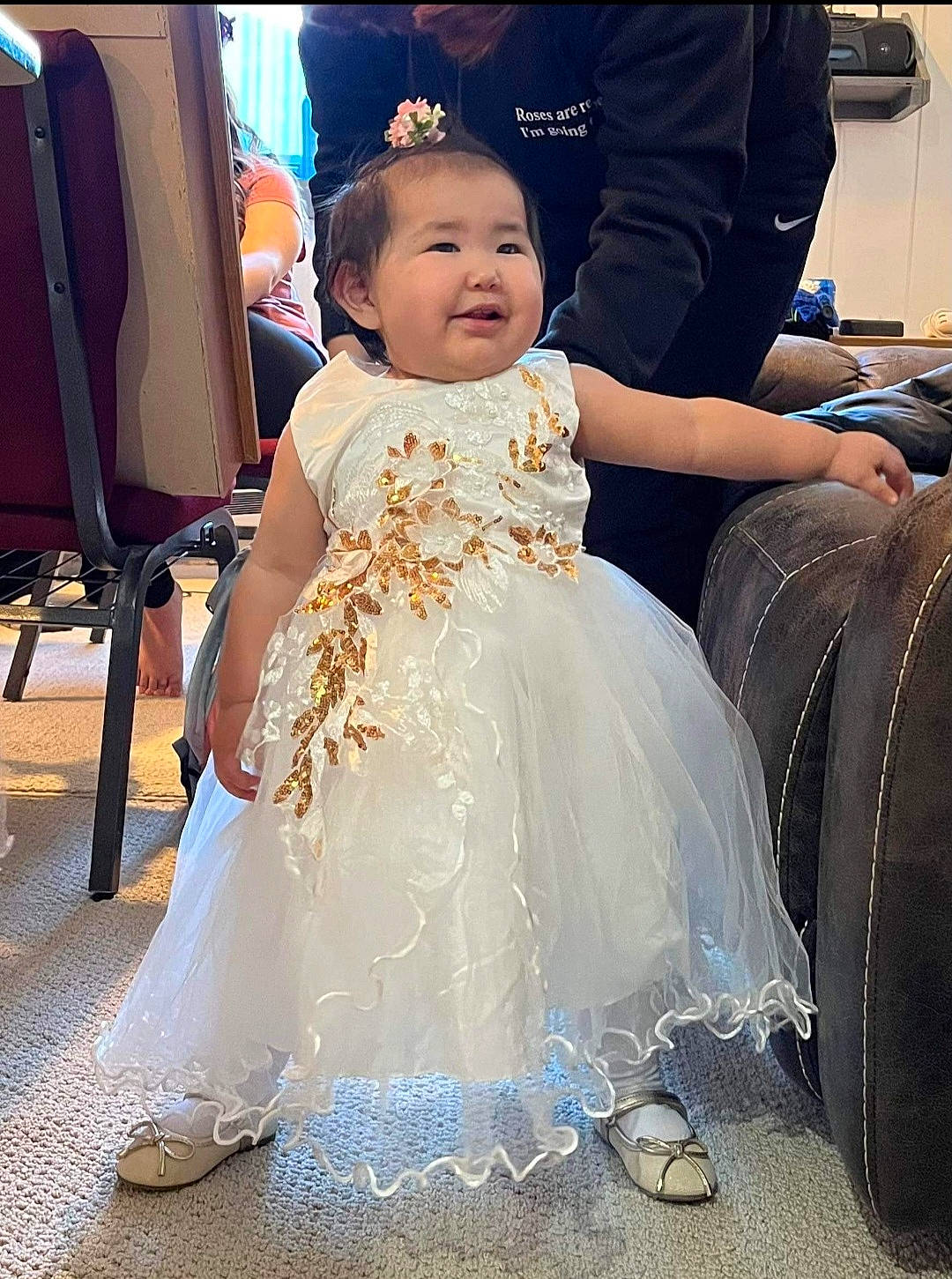 Alaiya joined the competition — help win amazing prizes! baby, beauty, bridal_accessory, bridal_clothing, bridal_party_dress, chair, dress, event, fashion_design, flash_photography, flooring, formal_wear, gown, happy, long_hair, person, shoulder, toddler, waist, wedding_ceremony_supply