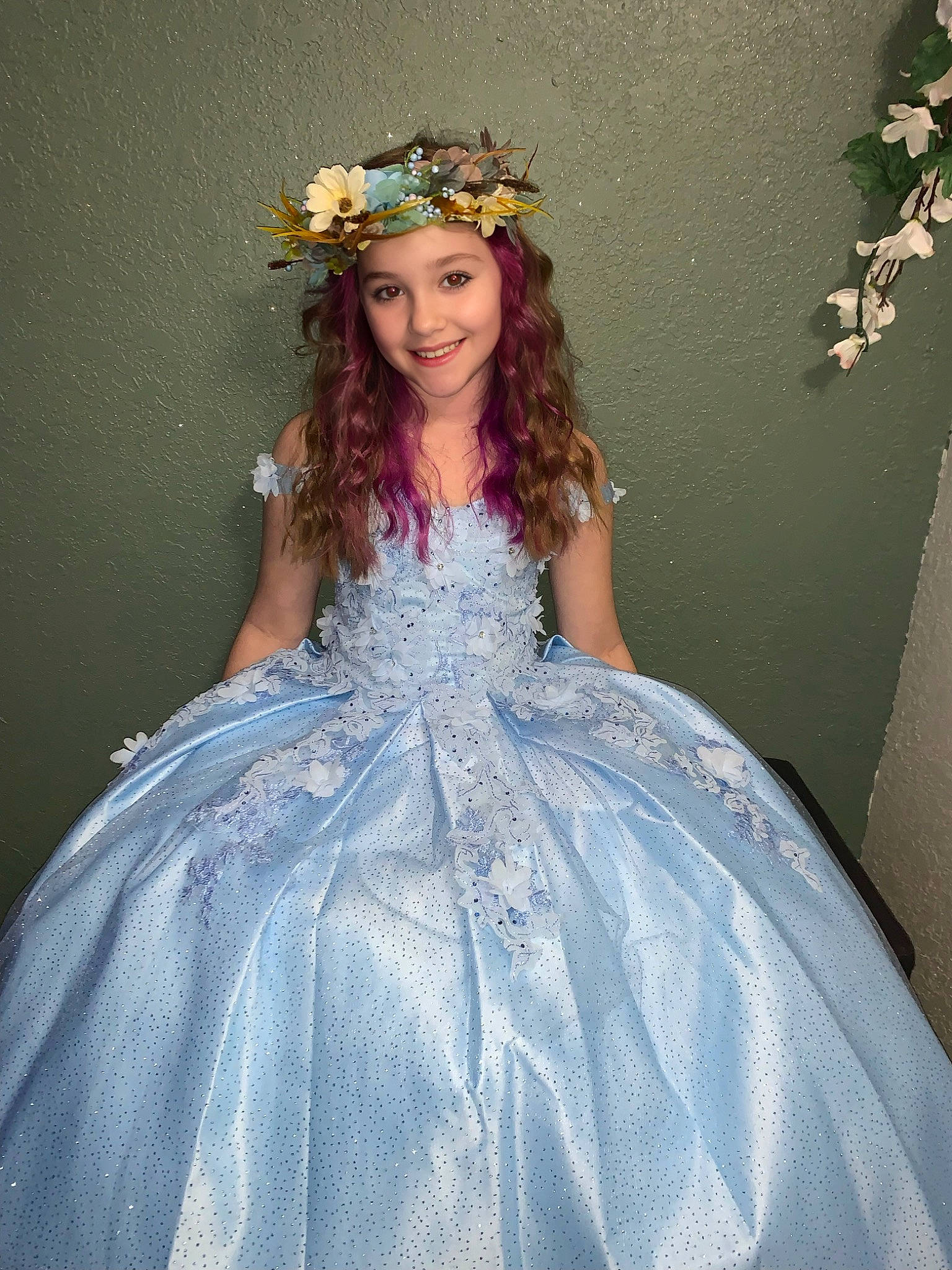 Peytyn is registered to the contest to win money with this photo: bridal_clothing, bridal_party_dress, dress, eye, fashion, fashion_design, flash_photography, gown, hair, hairstyle, happy, head, headwear, hoopskirt, iris, joy, one_piece_garment, person, shoulder, smile