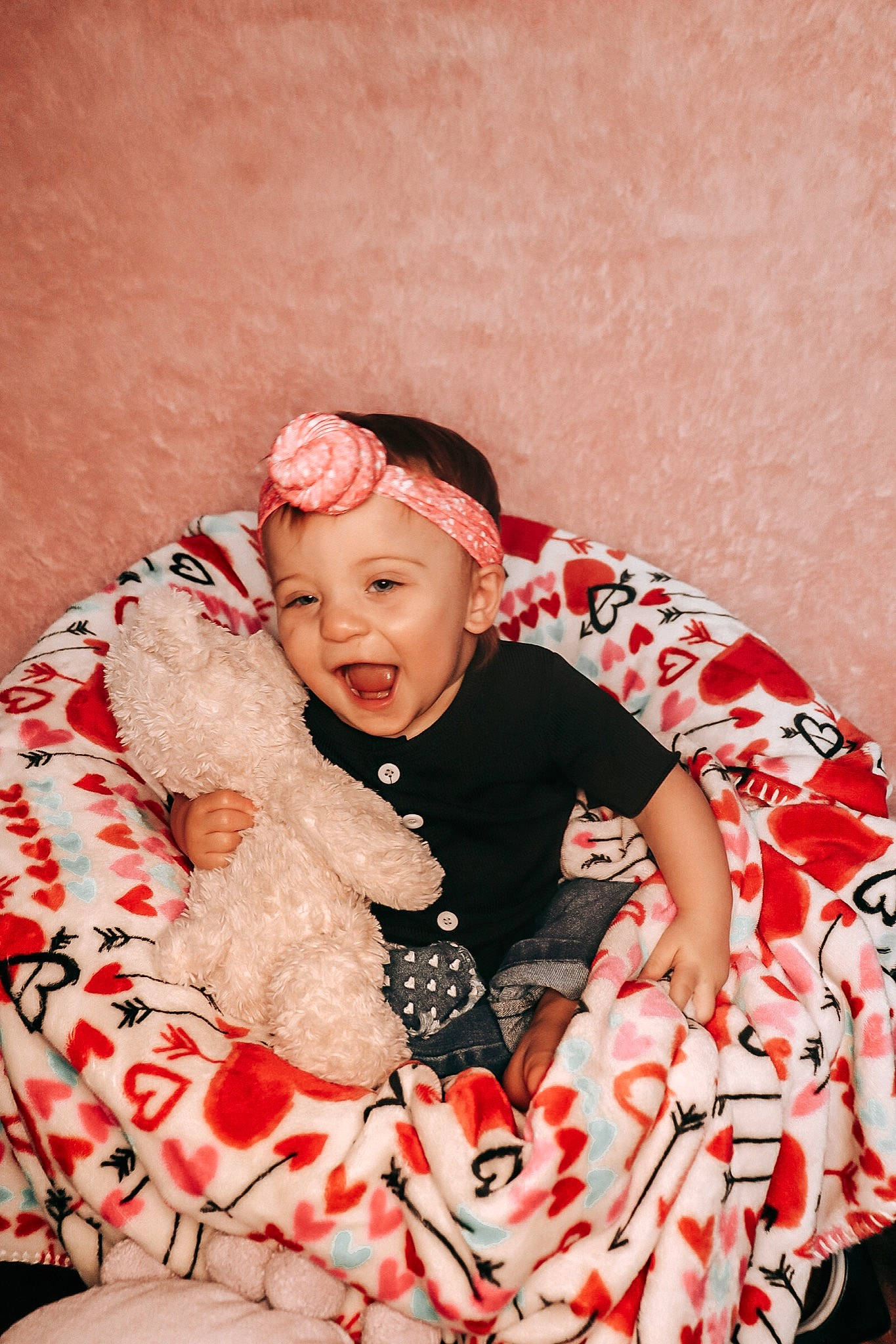 Everly joined the competition — help win amazing prizes! baby_toddler_clothing, child, comfort, costume, event, flash_photography, fun, fur, happy, headpiece, headwear, linens, magenta, pattern, peach, person, pink, sitting, sleeve, smile