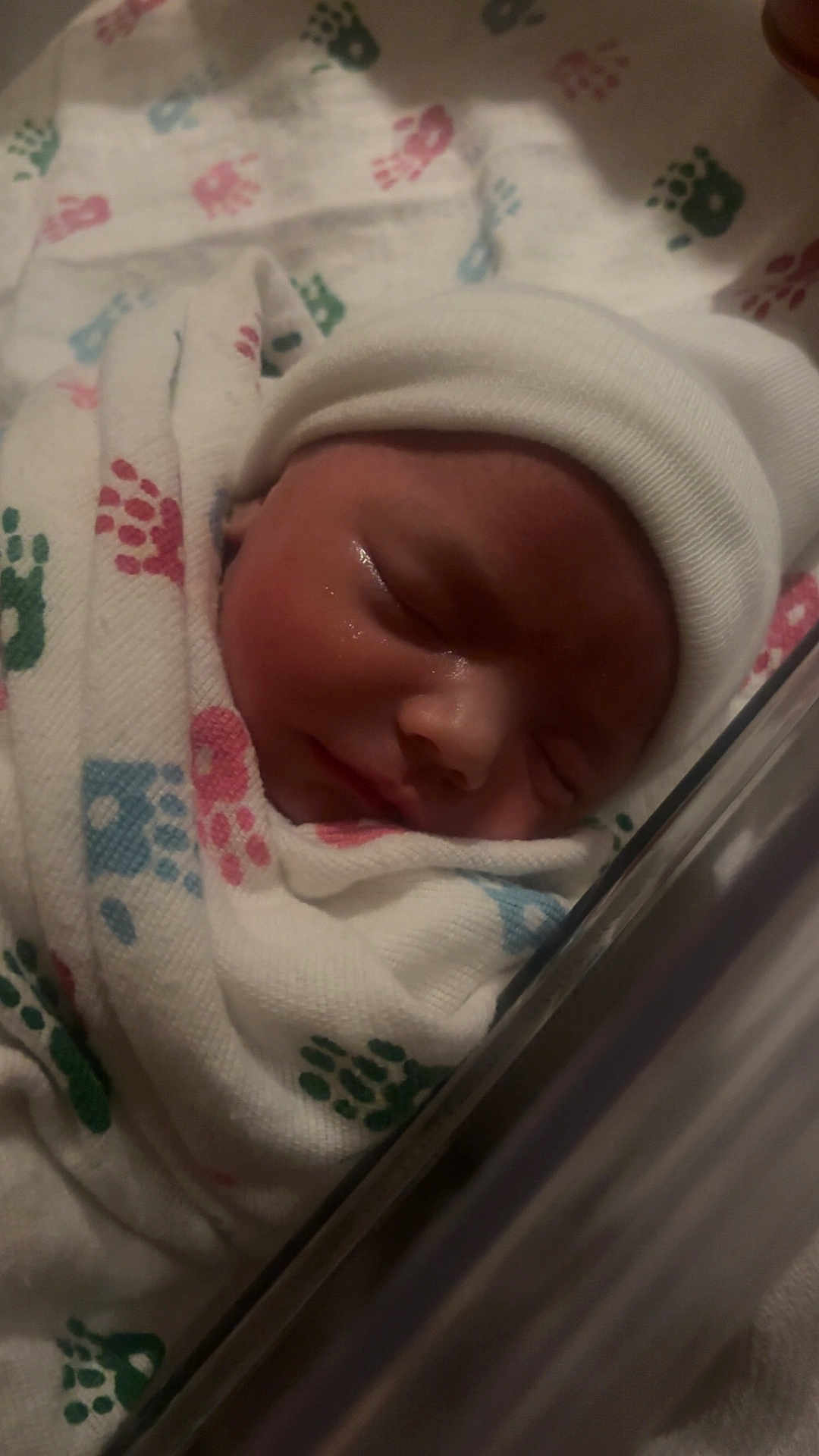 Oaklee joined the competition — help win amazing prizes! newborn, baby, infant, swaddled, blanket, hospital_blanket, hat, sleeping, bassinet, crib, closeup, face, skin, peaceful, cozy, portrait, hospital, tiny, newborn_face, sleep