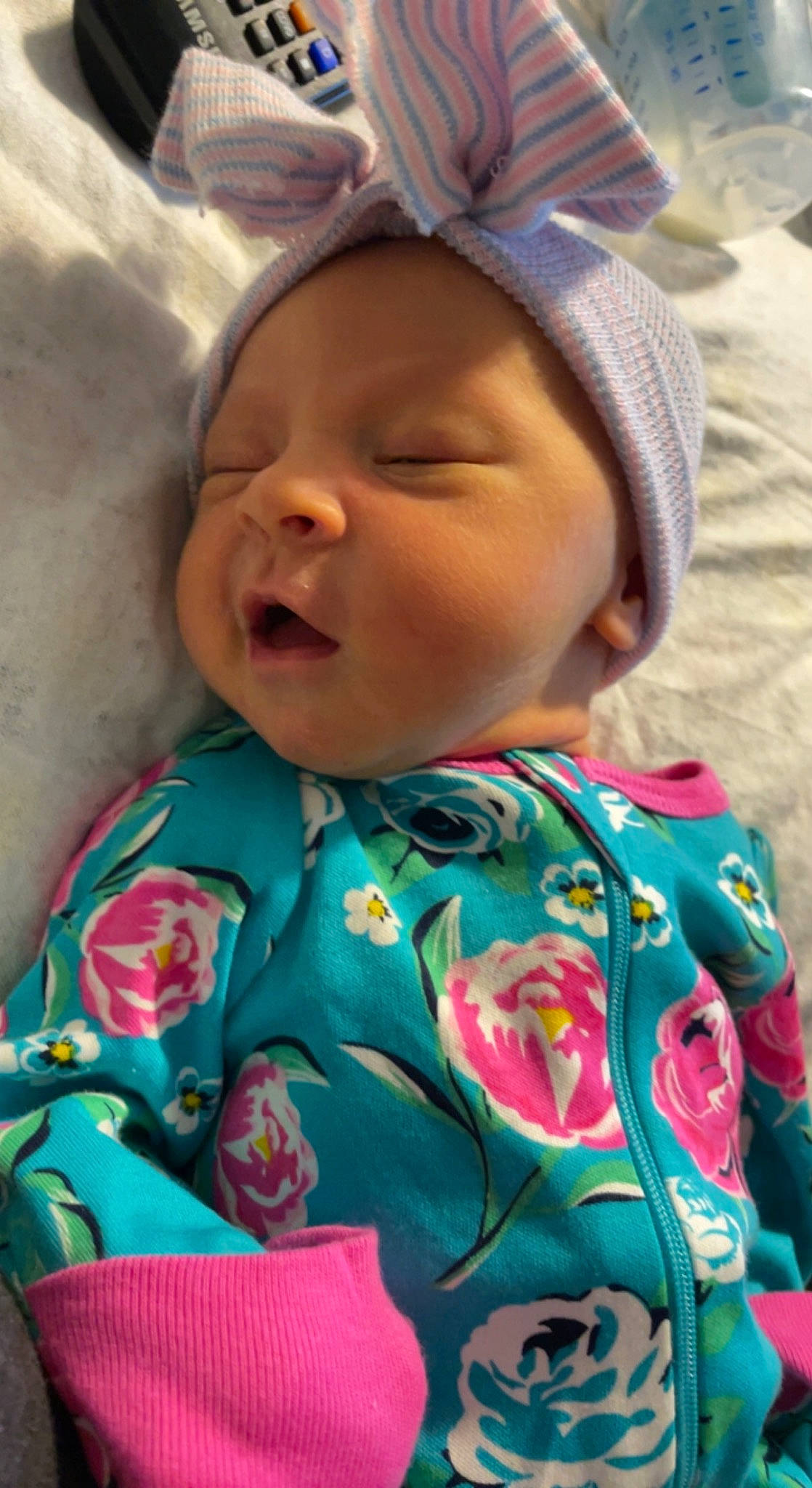 Elianna joined the competition — help win amazing prizes! baby, baby_toddler_clothing, cheek, chin, eyebrow, face, facial_expression, head, iris, lip, mouth, nose, organ, person, pink, product, skin, sleeve, smile, textile