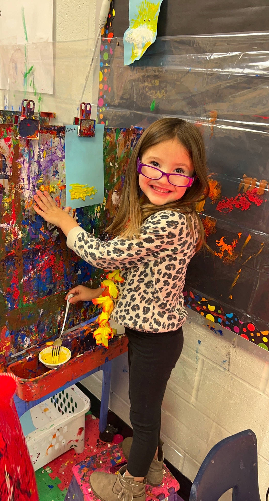 Emma joined the competition — help win amazing prizes! art, artist, chair, child, event, eyewear, fun, happy, holiday, joy, pattern, person, play, recreation, room, sandal, smile, t_shirt, visual_arts