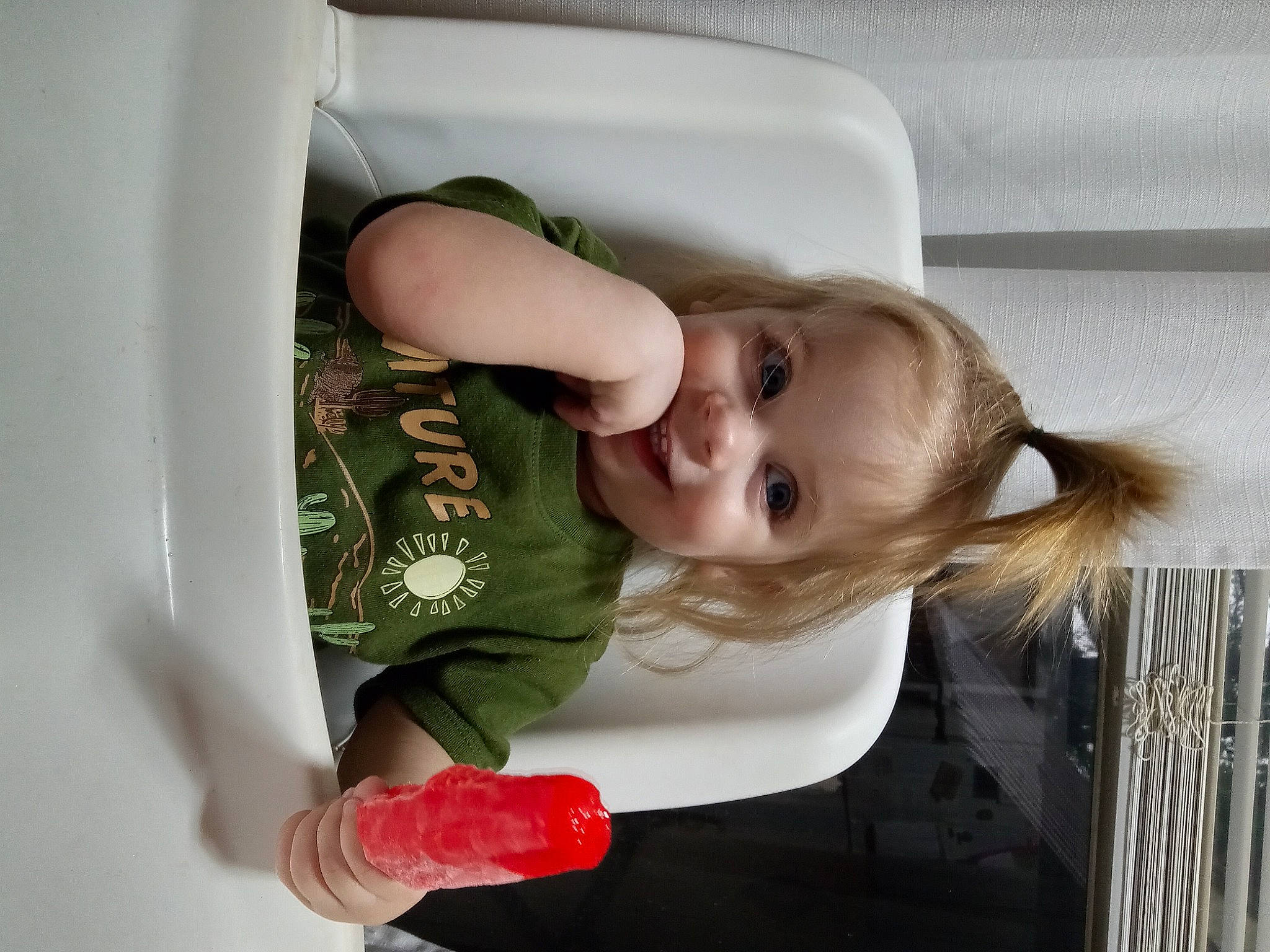 Mallory joined the competition — help win amazing prizes! baby, baby_products, baby_toddler_clothing, cheek, child, comfort, fun, hair, happy, iris, joy, nose, person, room, sitting, sleeve, smile, toddler