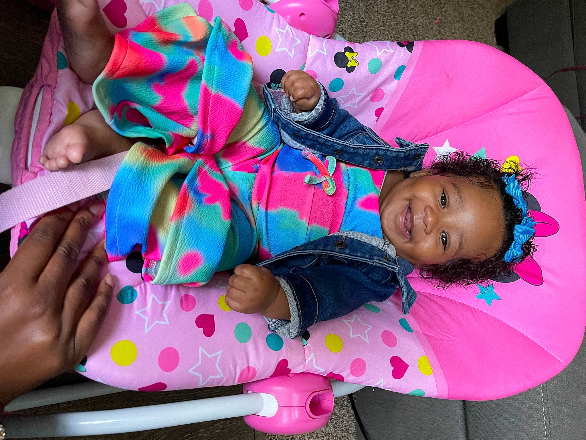 Aleigha joined the competition — help win amazing prizes! baby_toddler_clothing, child, event, fashion_accessory, fun, happy, joy, leisure, magenta, nail, party, pattern, person, pink, play, purple, recreation, smile, textile, toddler