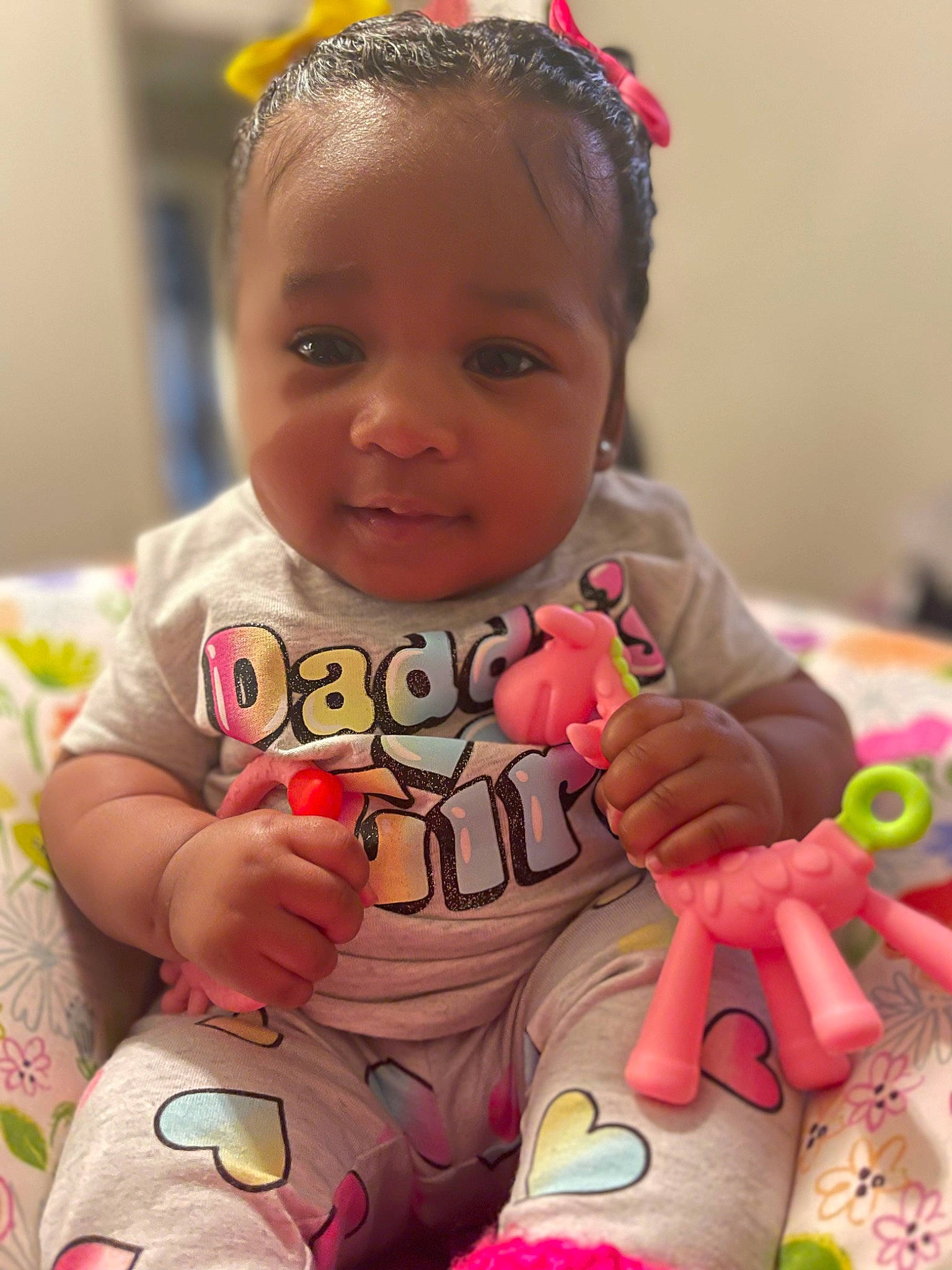 Aleigha is registered to the contest to win money with this photo: baby, baby_toddler_clothing, cheek, child, chin, event, face, finger, fun, happy, head, iris, lip, mouth, nail, nose, person, pink, product, skin