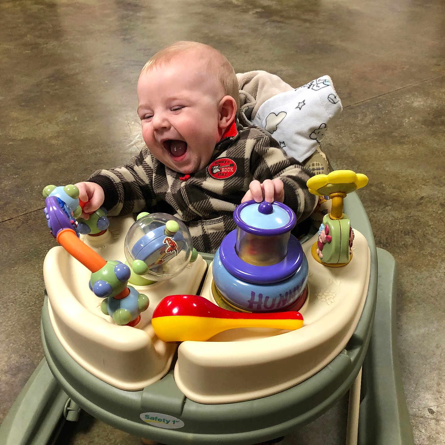 Carson is registered to the contest to win money with this photo: baby, car, clothing, cream, cutlery, dessert, face, food, footwear, furniture, happy, head, icing, person, photography, portrait, shoe, spoon, transportation, vehicle
