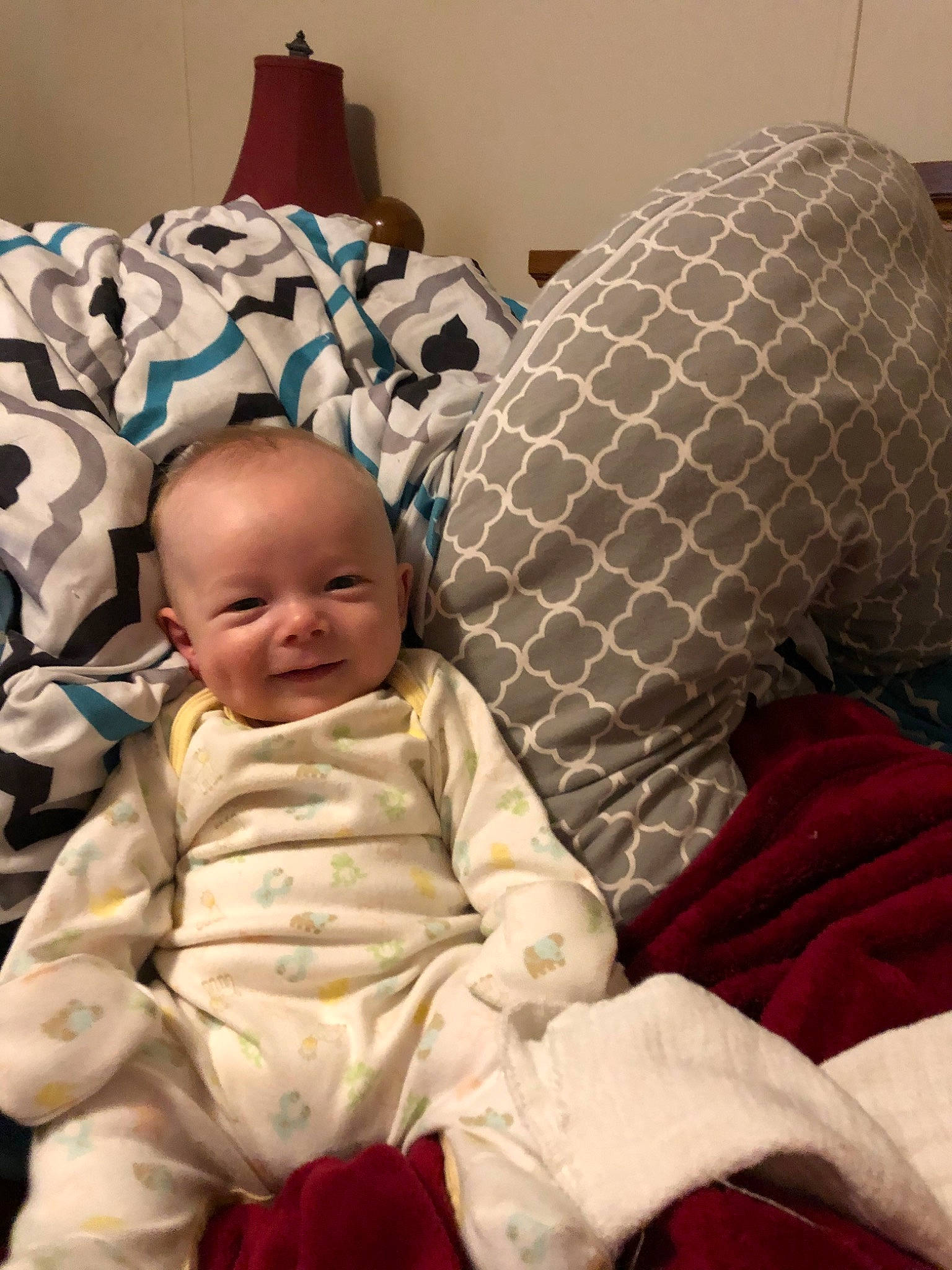 Finnegan is registered to the contest to win money with this photo: baby, bedtime, child, comfort, person, room, toddler