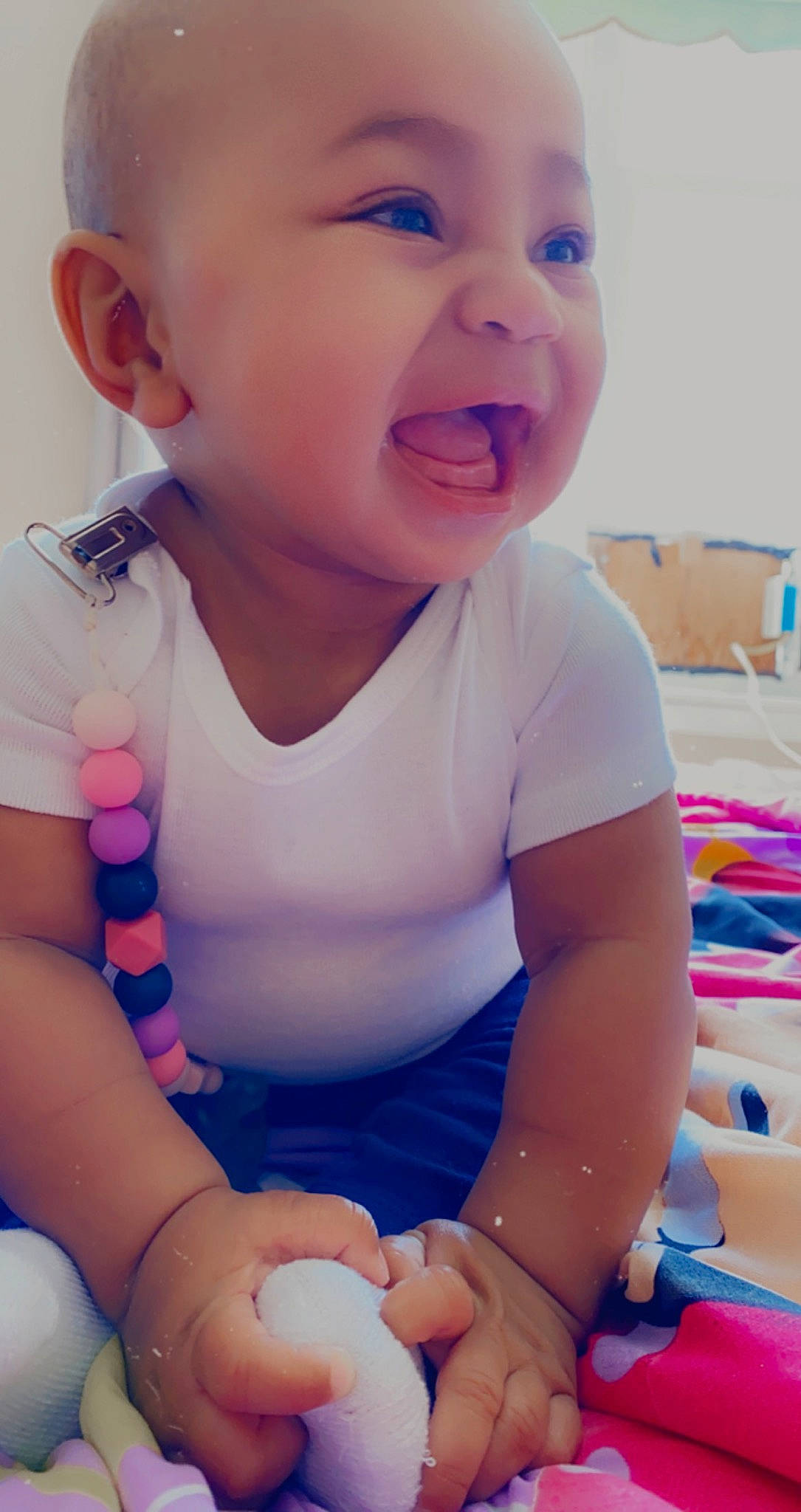 Kataleya joined the competition — help win amazing prizes! baby_toddler_clothing, blue, child, cool, elbow, finger, happy, joint, mouth, nail, neck, person, pink, skin, sleeve, smile, summer, thigh, thumb, toddler